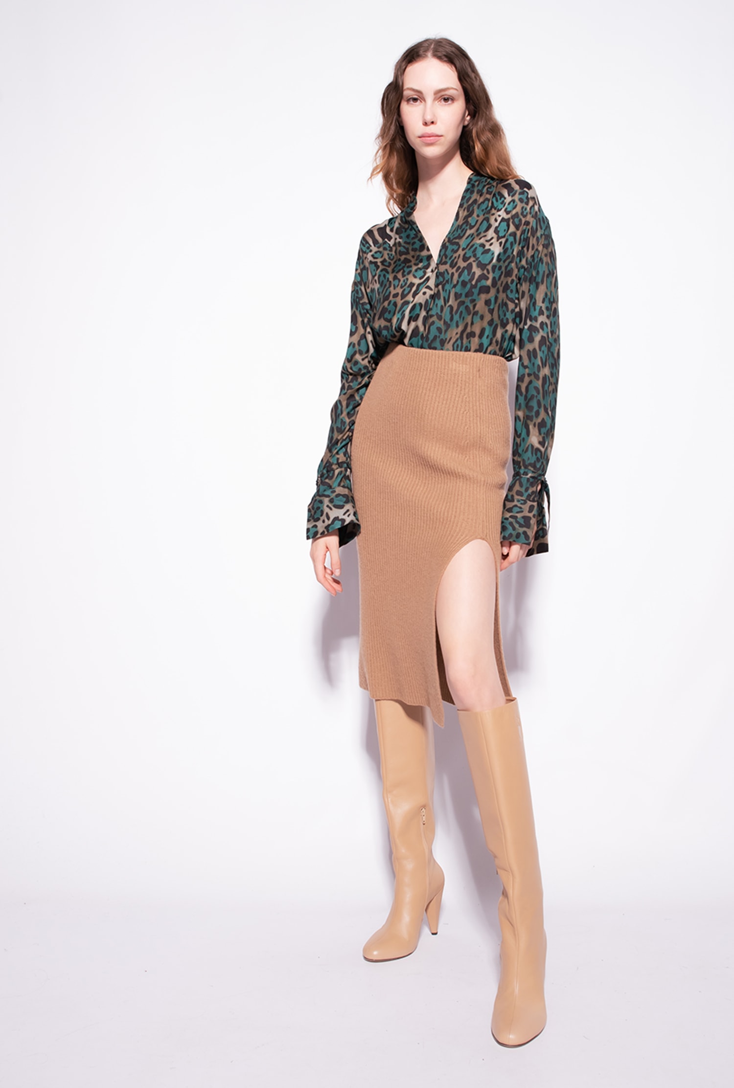 Dappled camouflage blouse