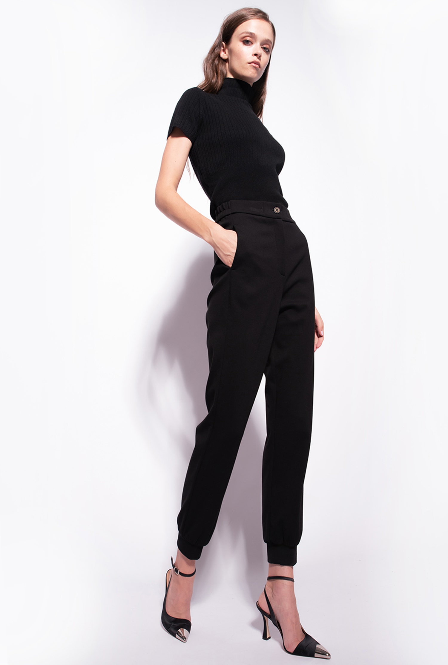 Joggers with ankle cuffs