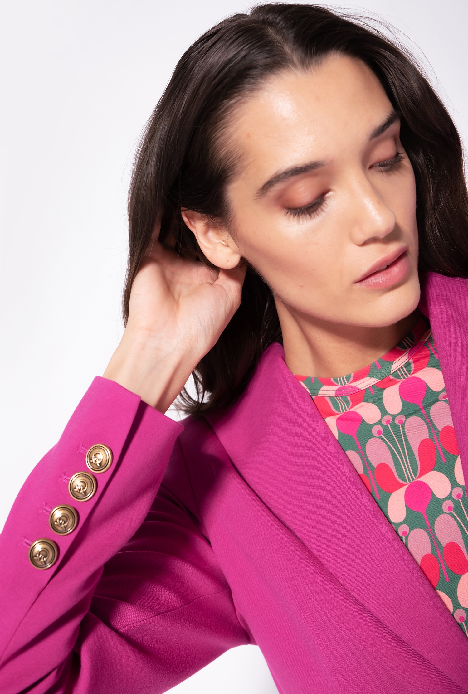 Single-breasted technical wool blazer