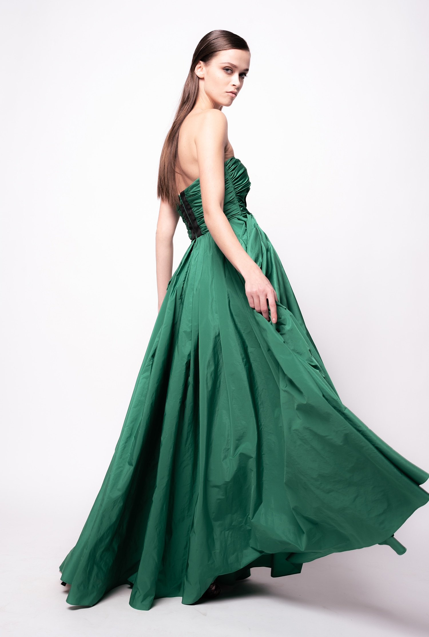 Long taffeta dress