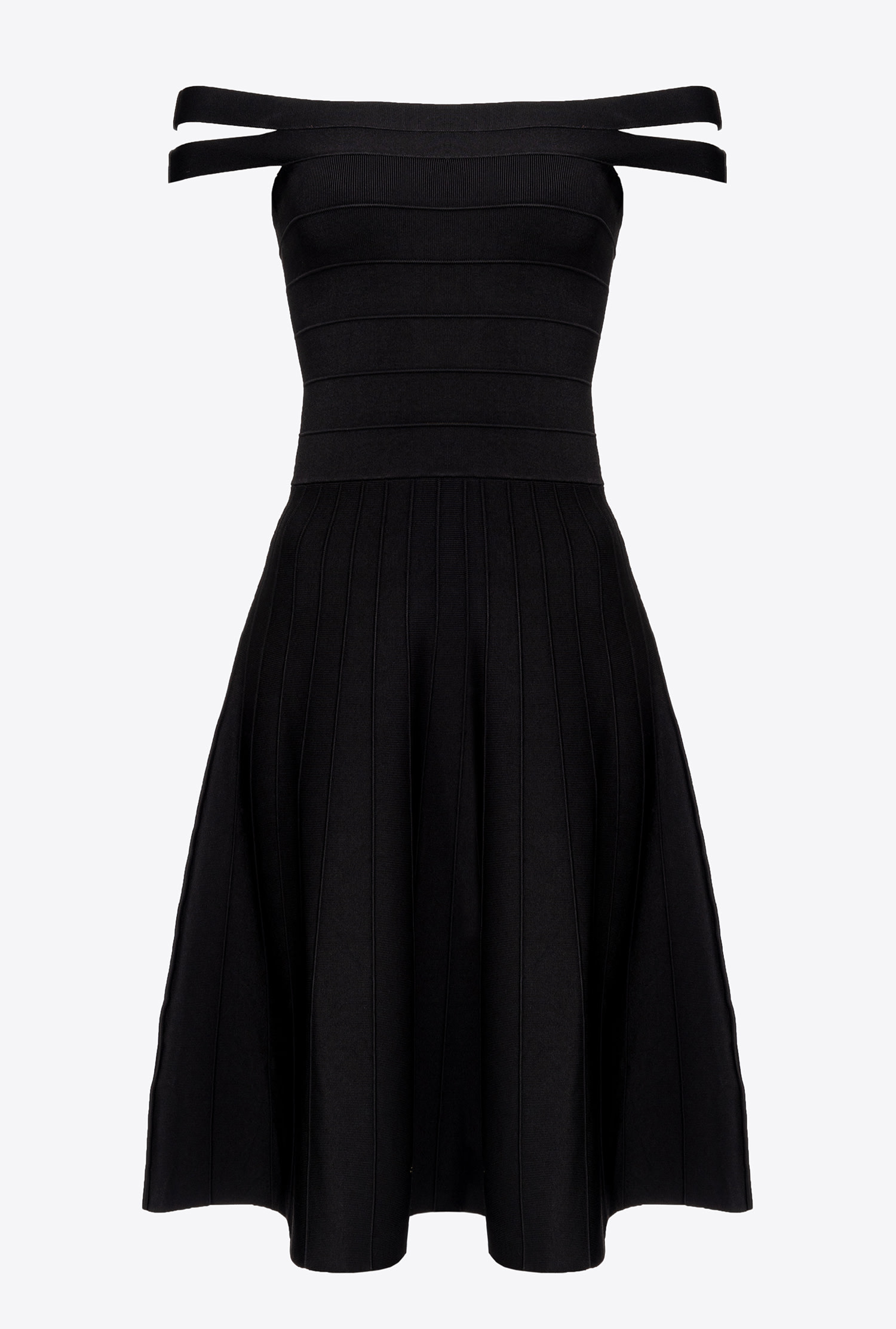 Knit dress with band pattern