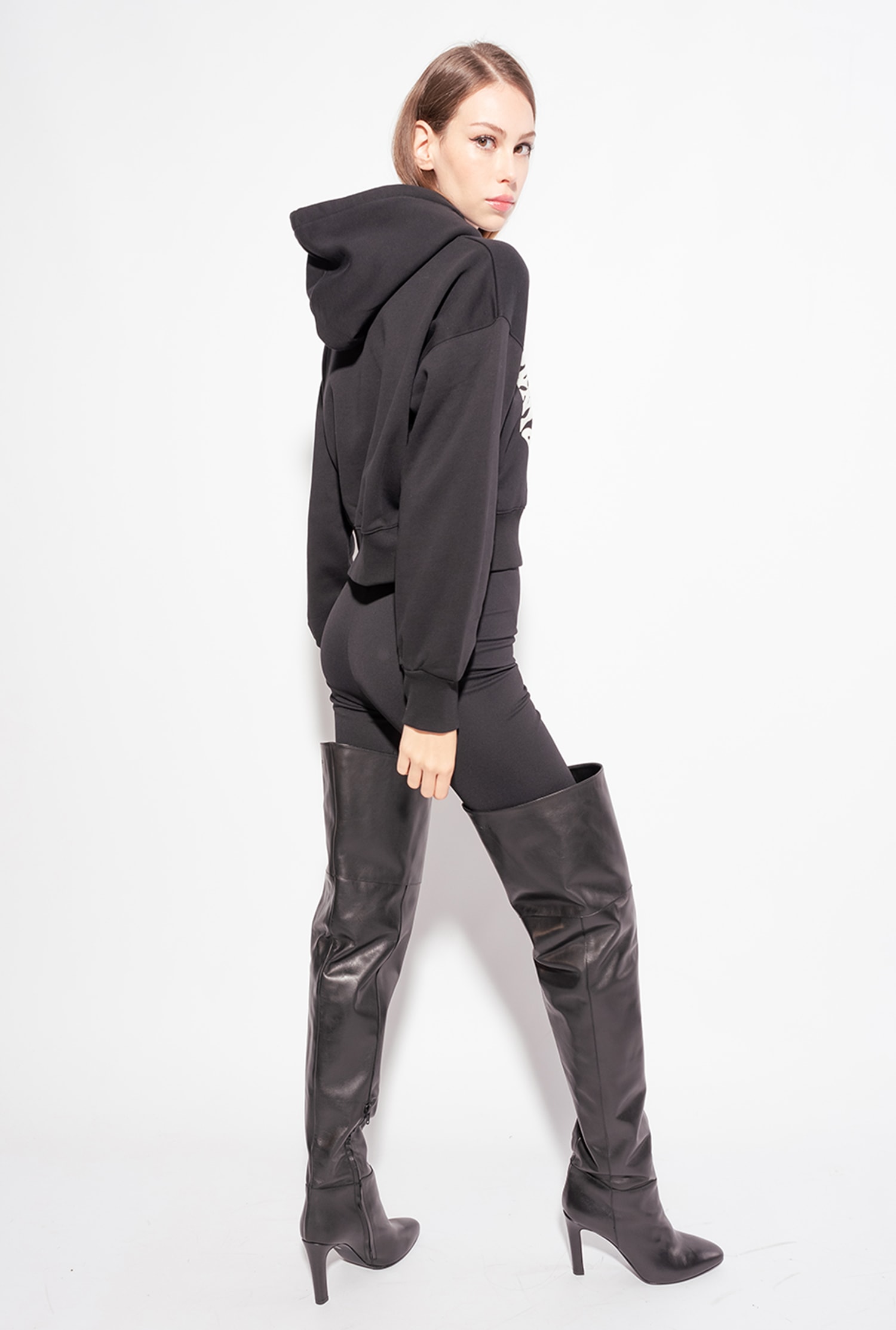 Cropped zipped sweatshirt with Love Birds logo