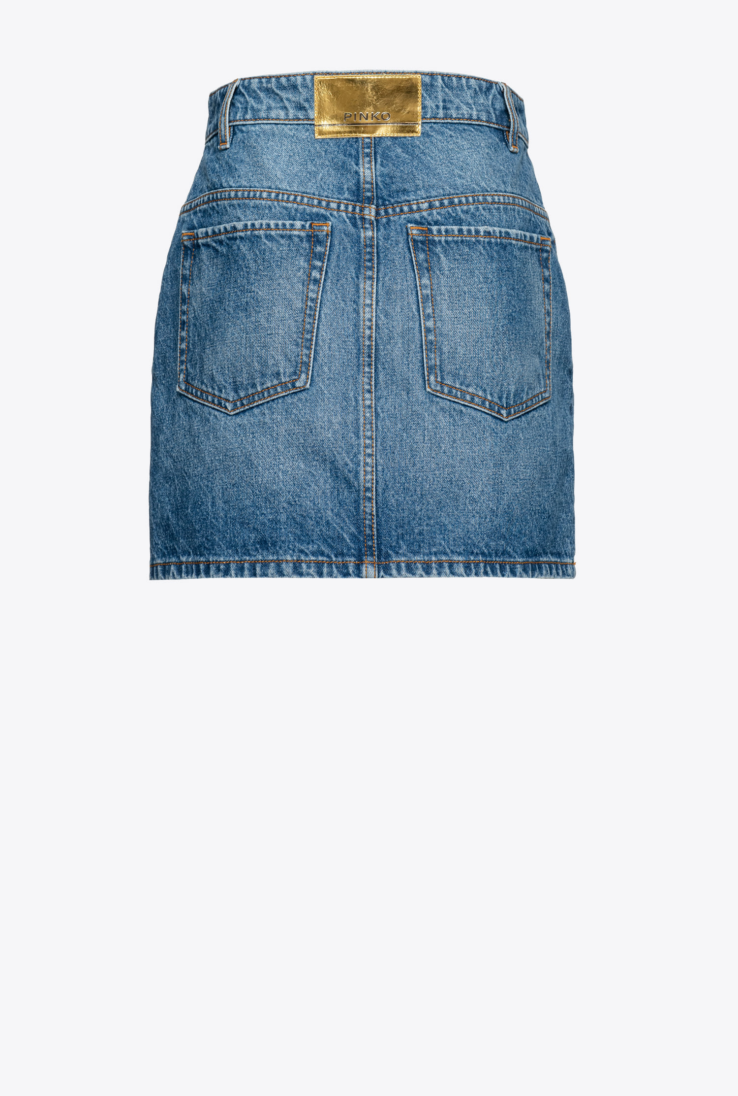 Denim mini skirt with jewel buttons