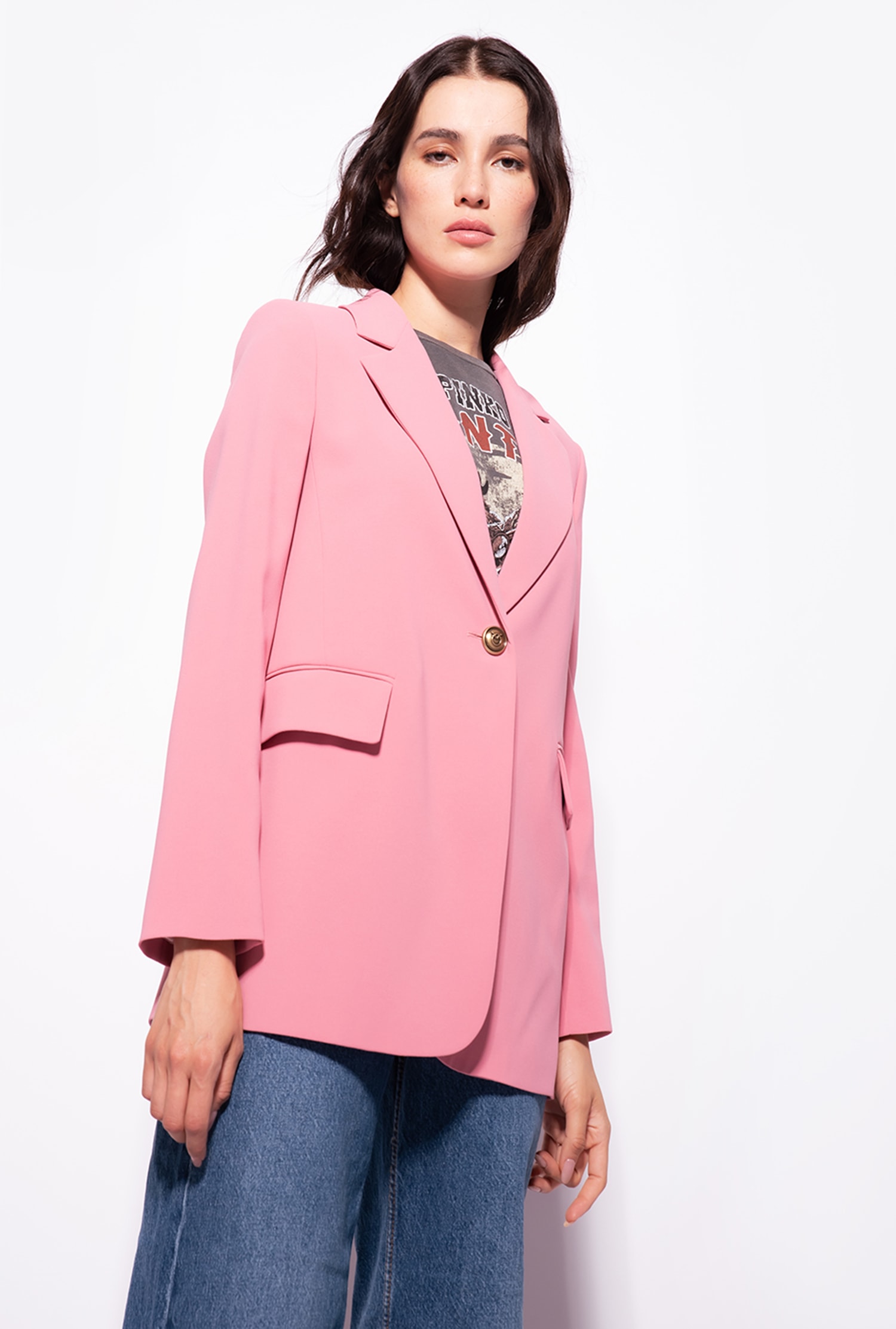 Single-breasted stretch crêpe blazer