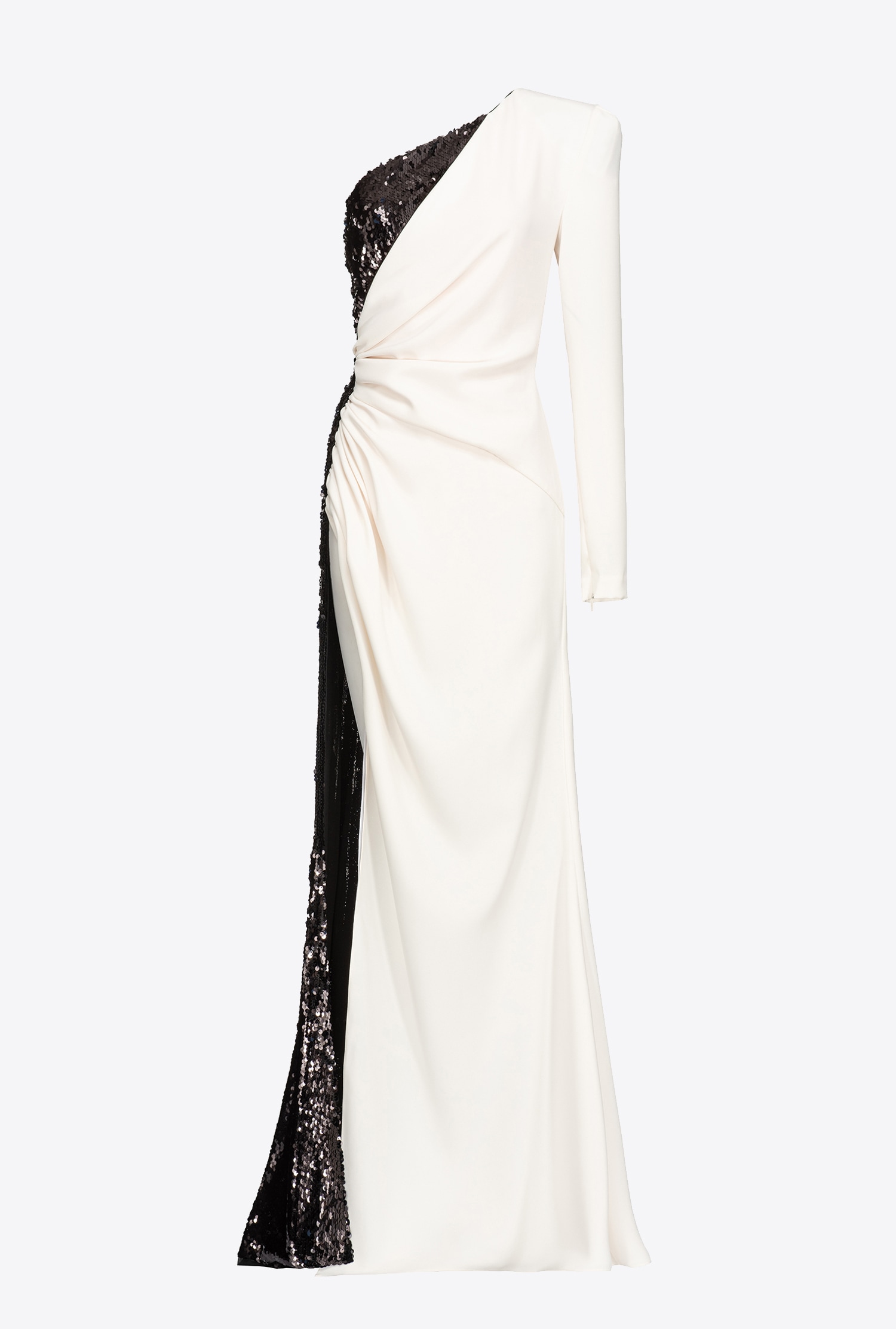 Long one-shoulder dress with sequins