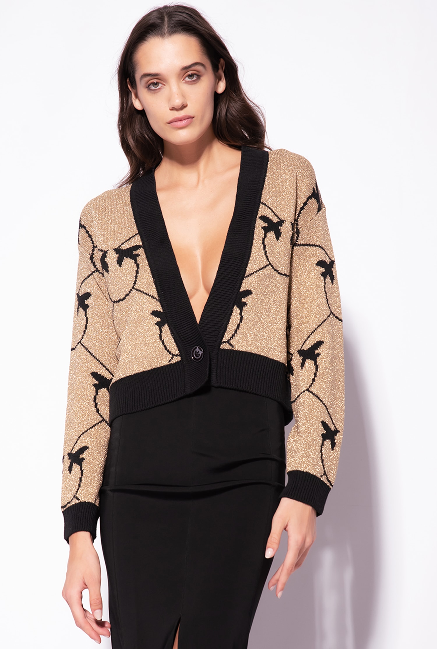 Cropped Monogram jacquard cardigan