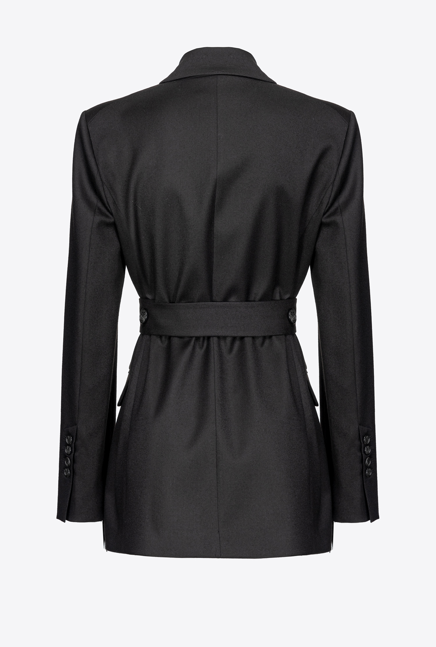 Flannel blazer with belt