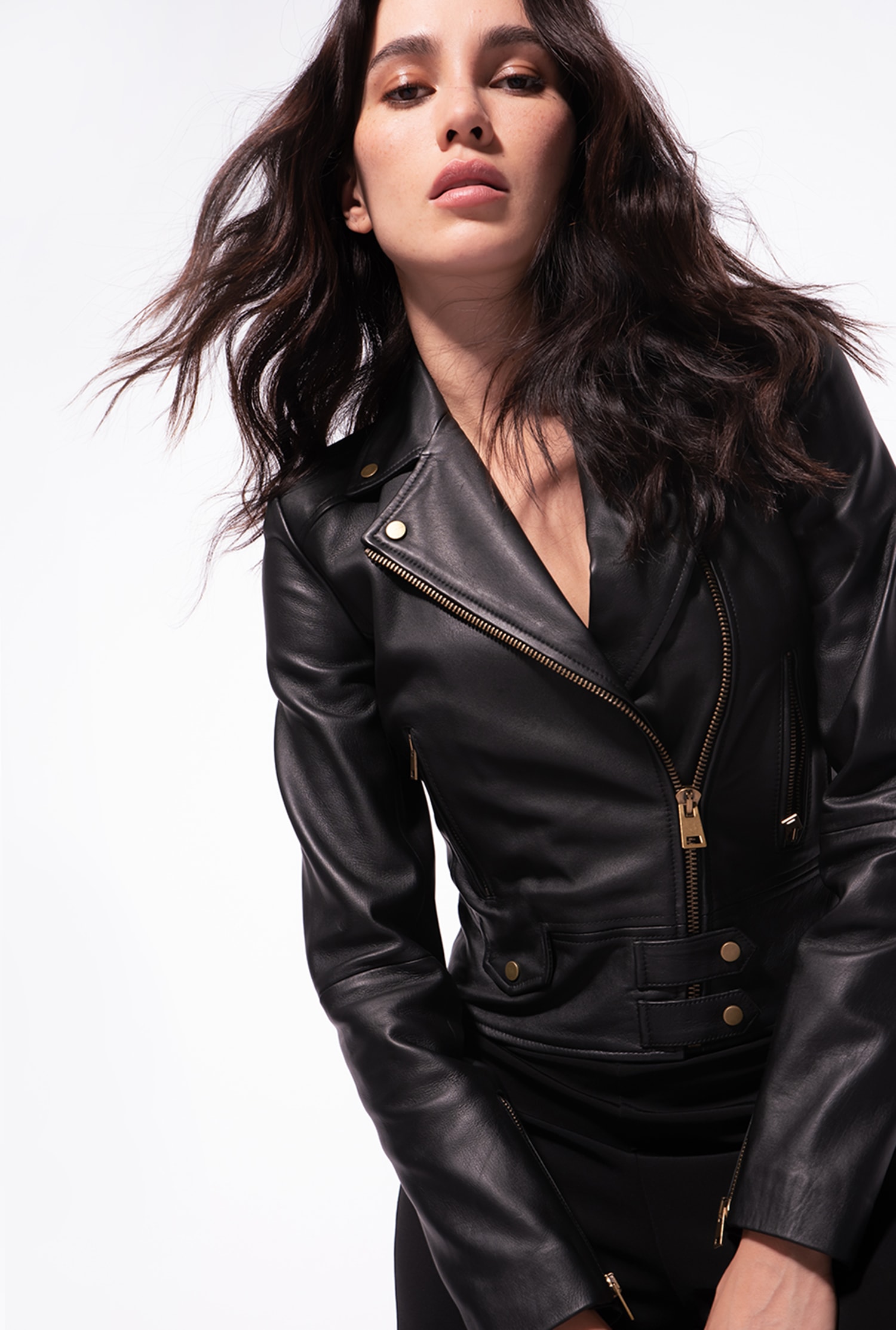 Nappa leather biker jacket
