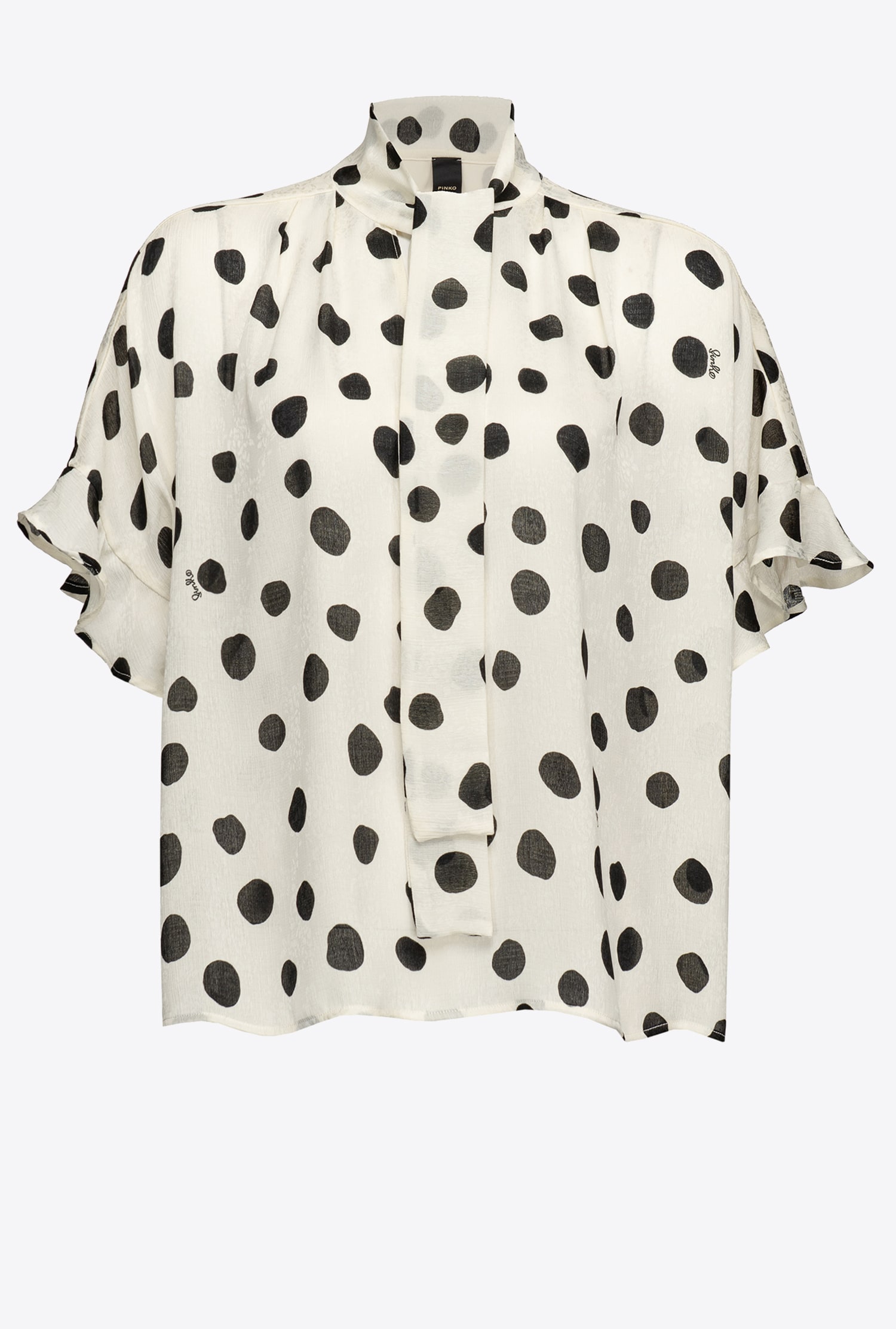 Boxy polka-dot blouse