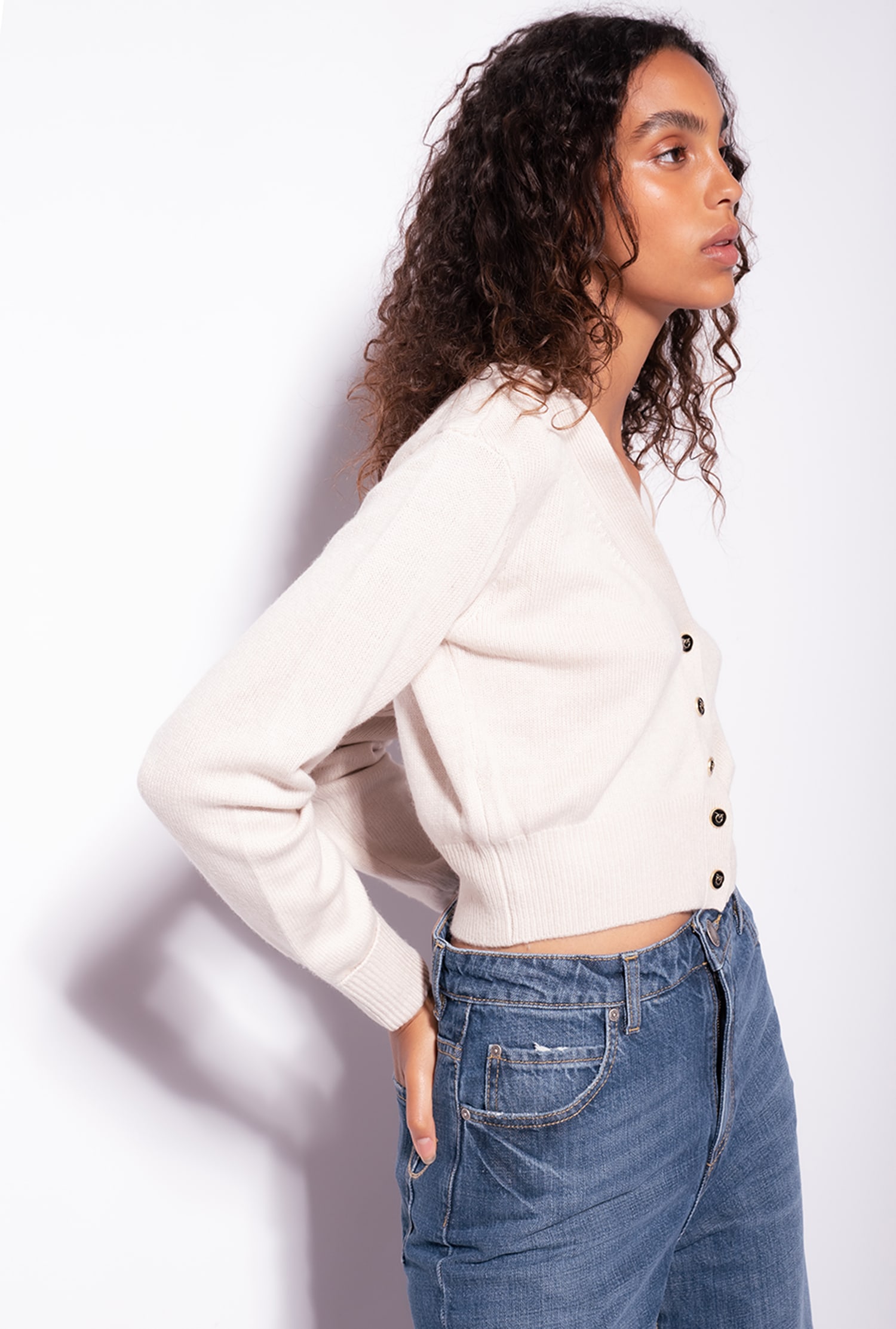 Soft wool and tulle cardigan