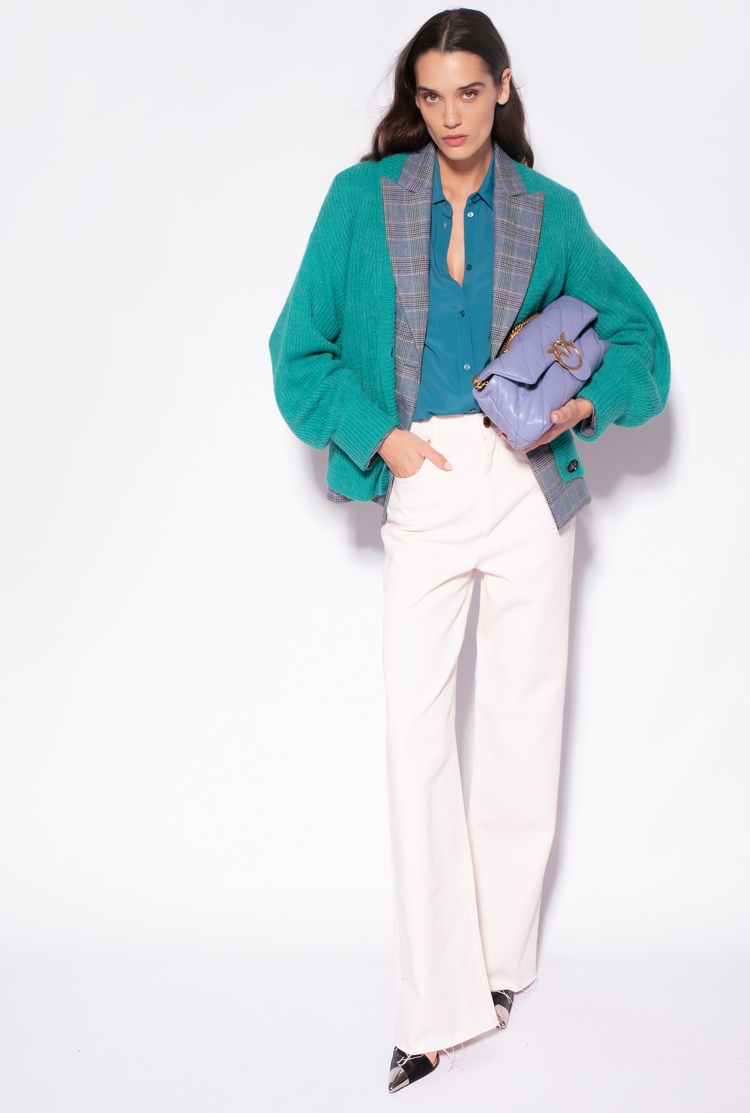 Cropped rib-knit cardigan