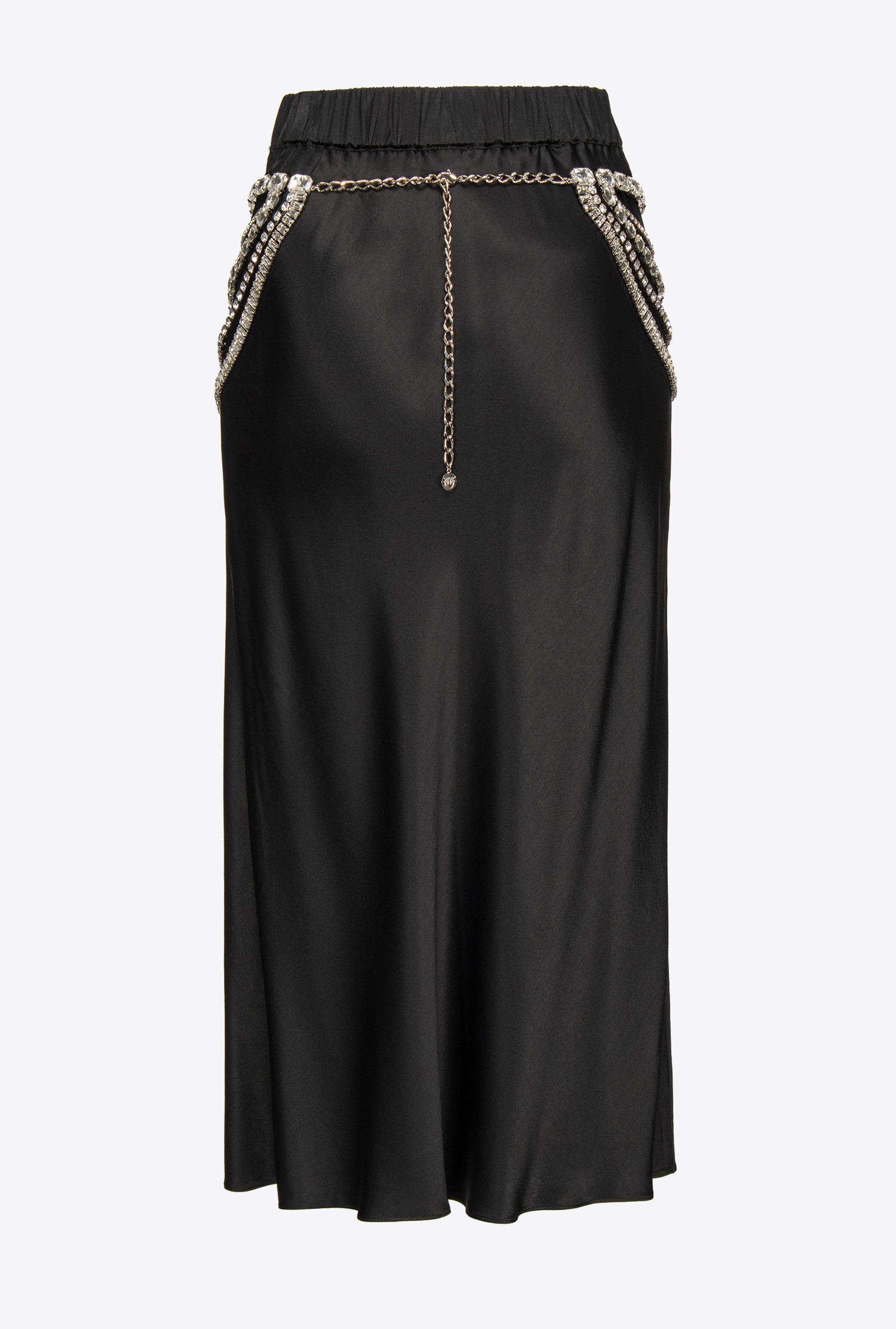 Satin skirt with jewel belt