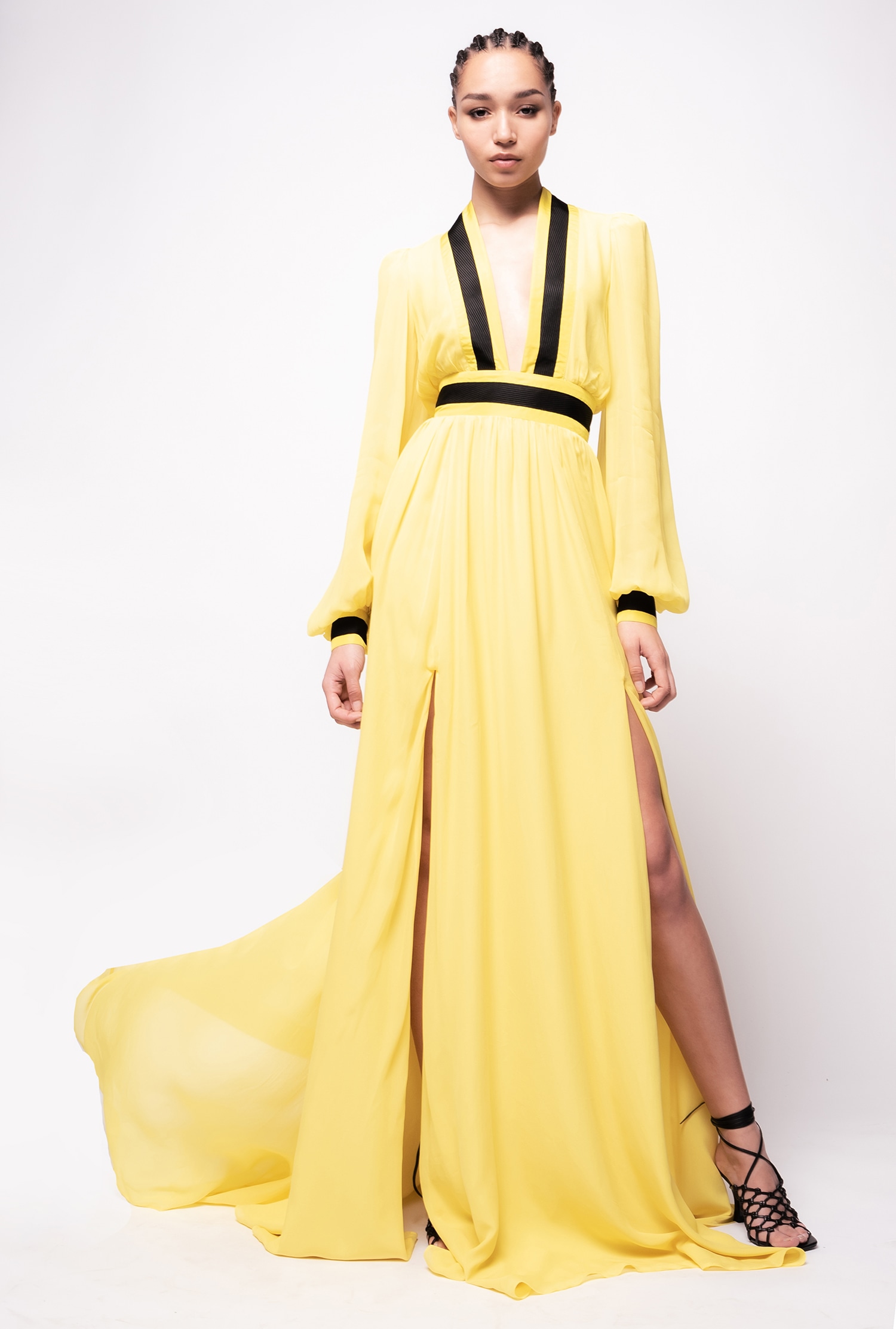 Long, elegant georgette dress