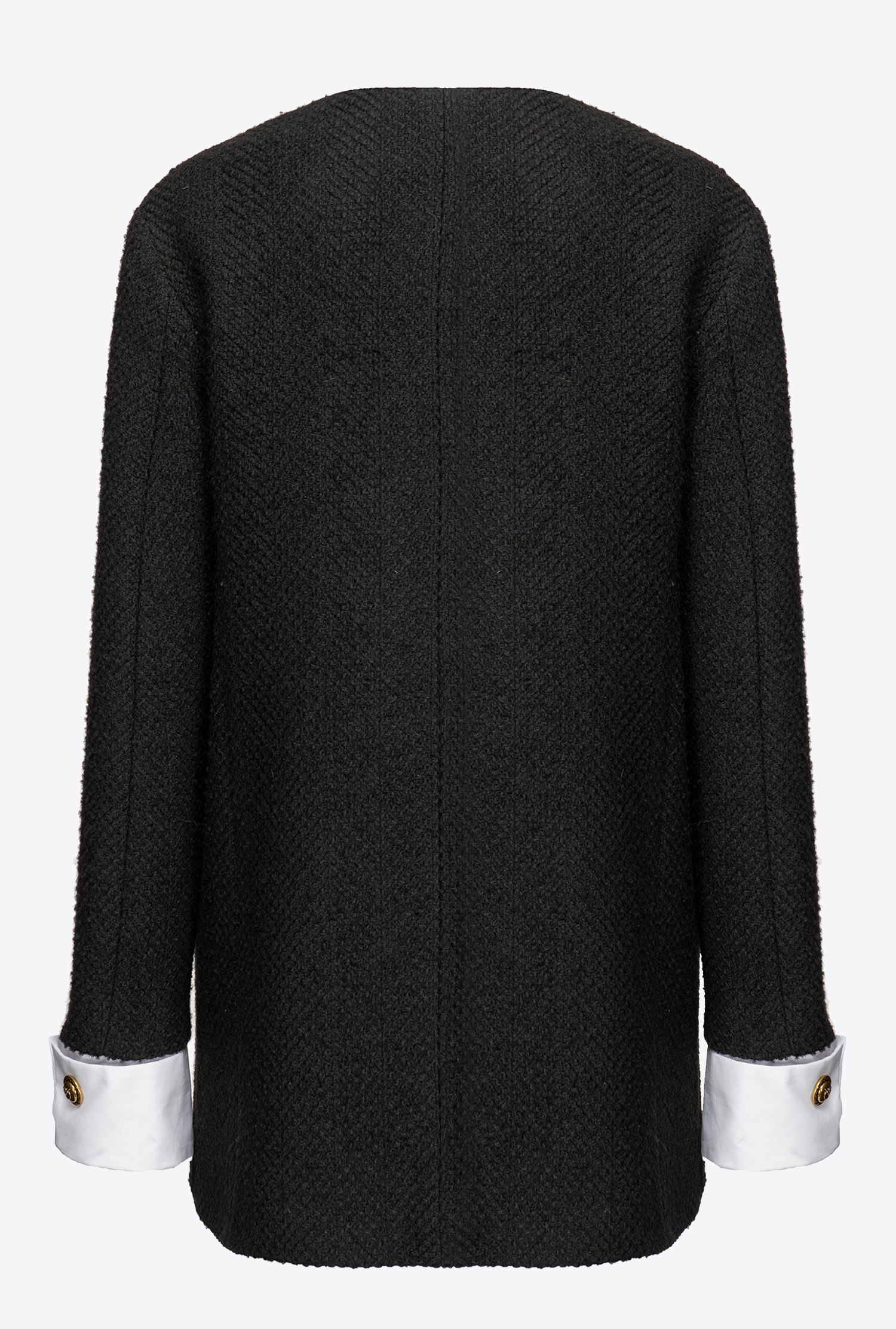 Bouclé pea coat with cuffs