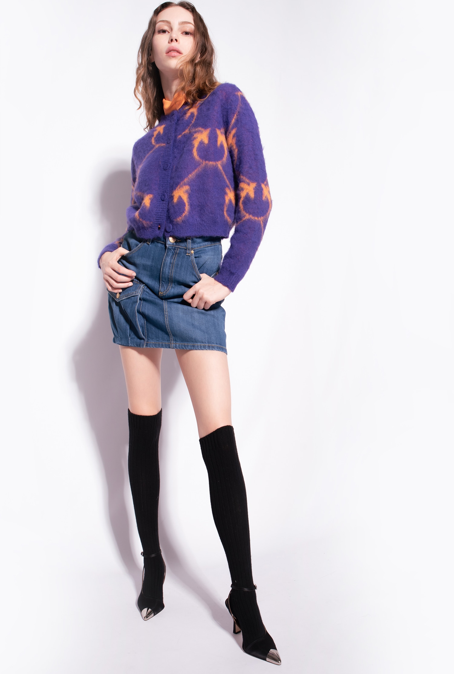 Cropped Monogram jacquard cardigan