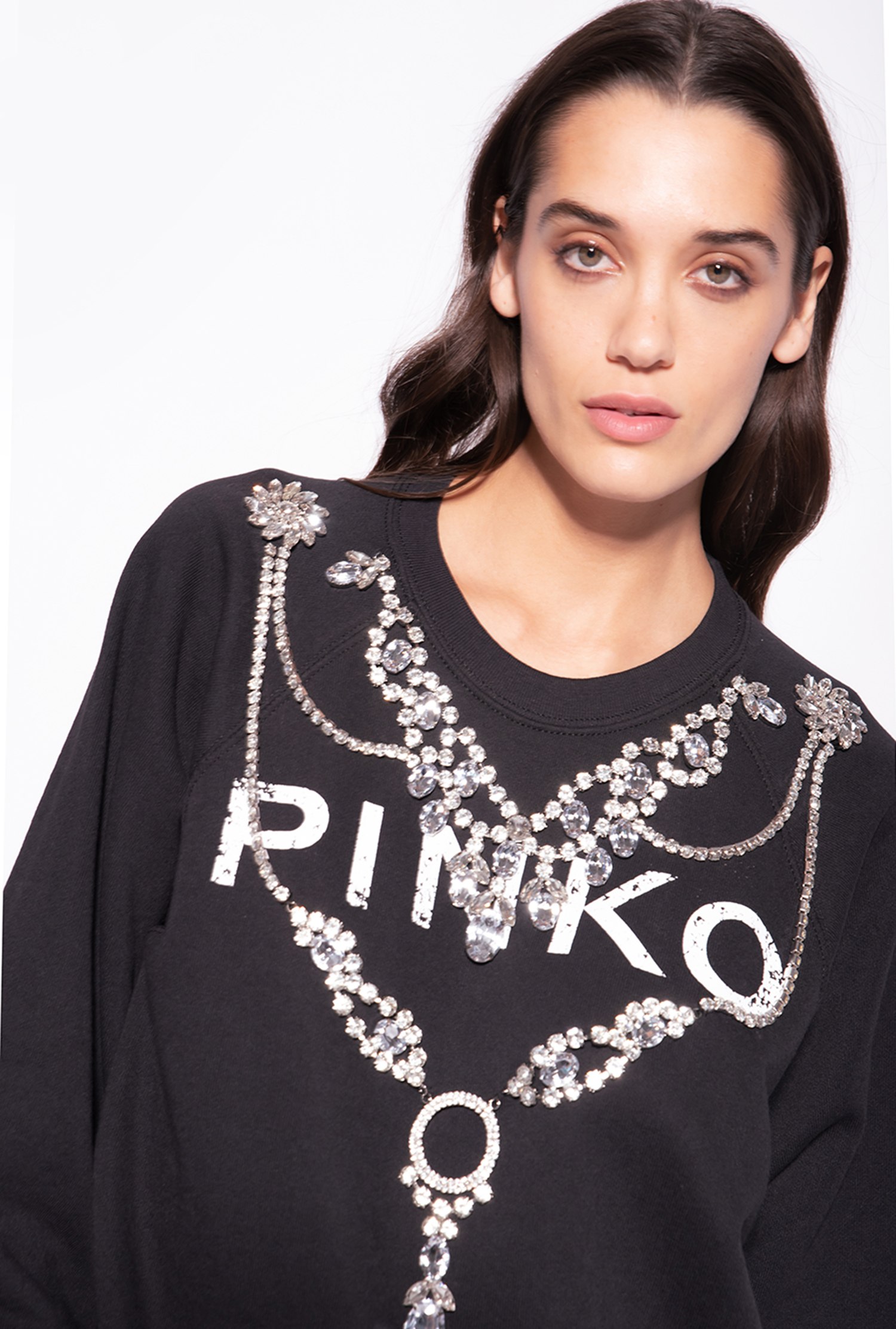 Sweatshirt with bejewelled embellishment