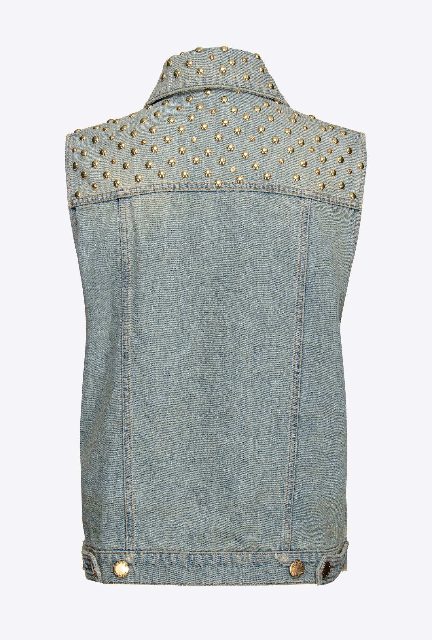 Denim vest with studs
