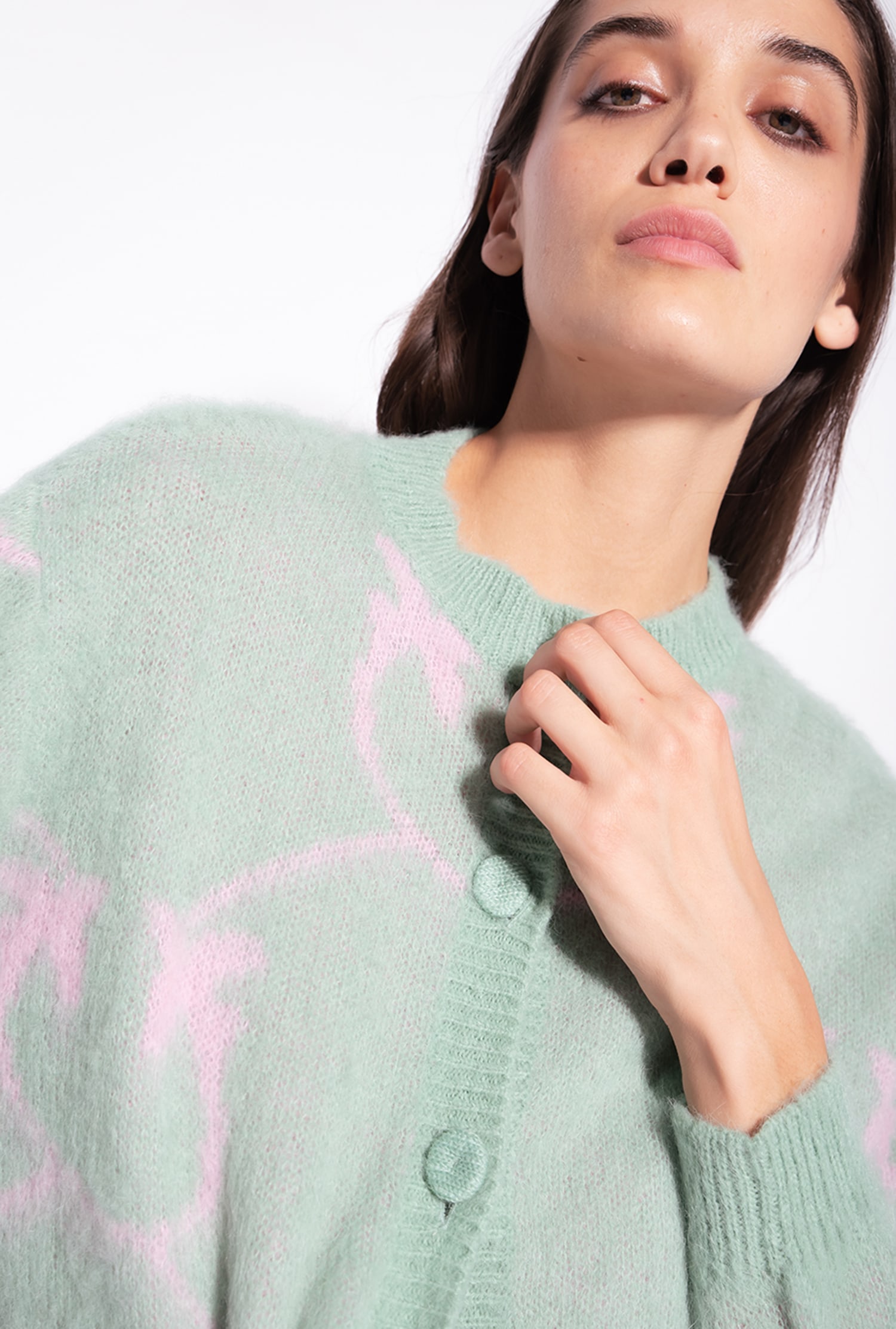Cropped Monogram jacquard cardigan