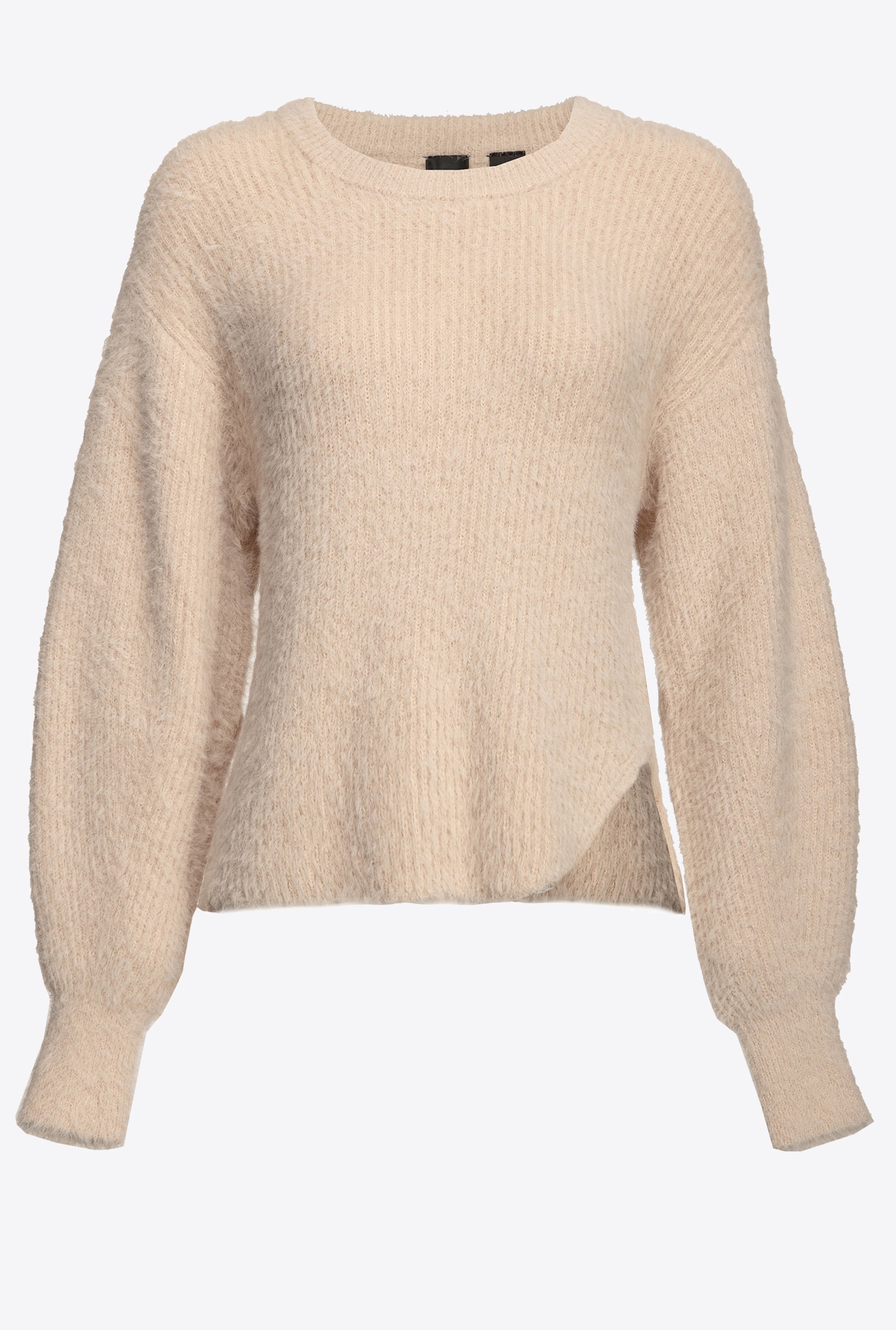 Ribbed teddy-effect pullover