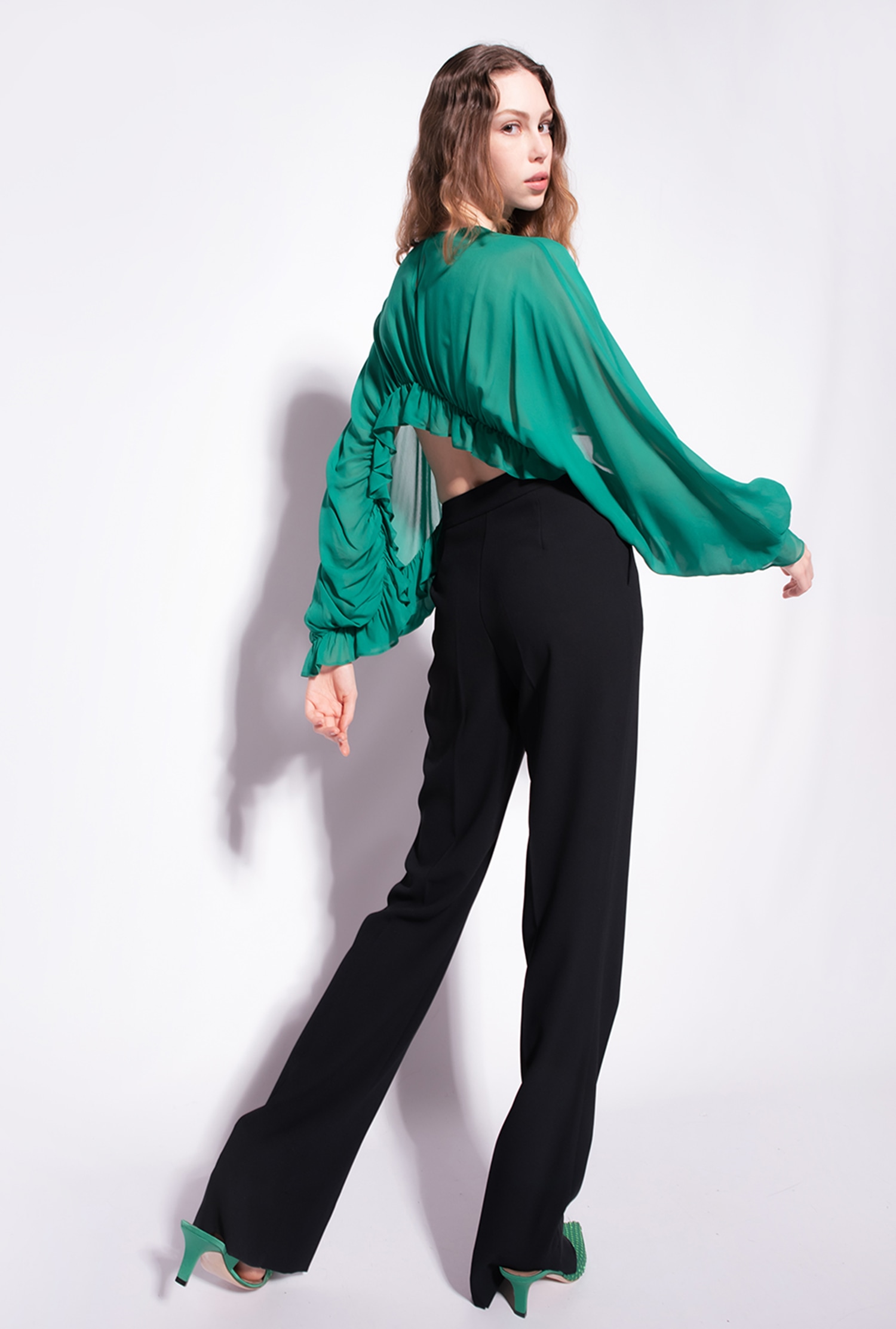 Shrug top with frills