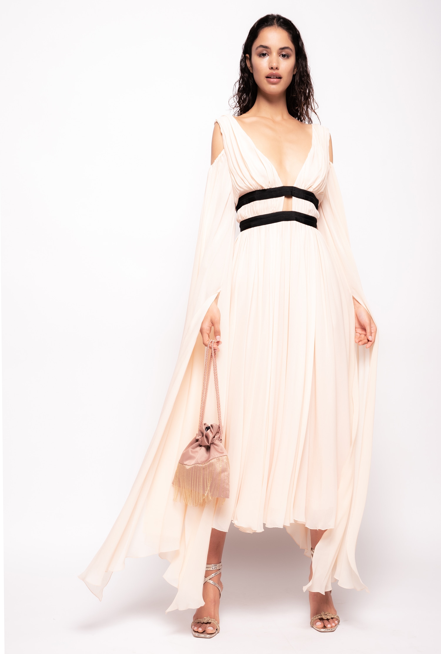 Off-the-shoulder midi dress