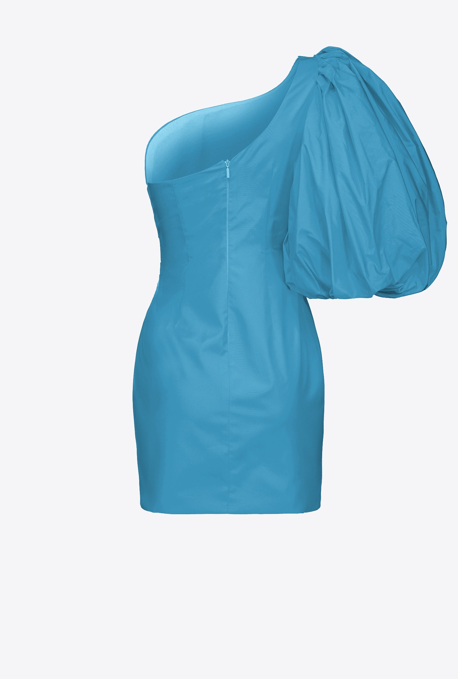 One-shoulder taffeta mini dress