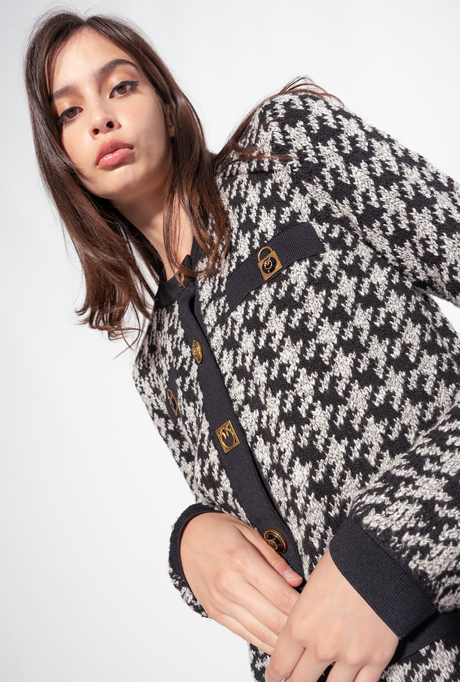 Boxy houndstooth jacket