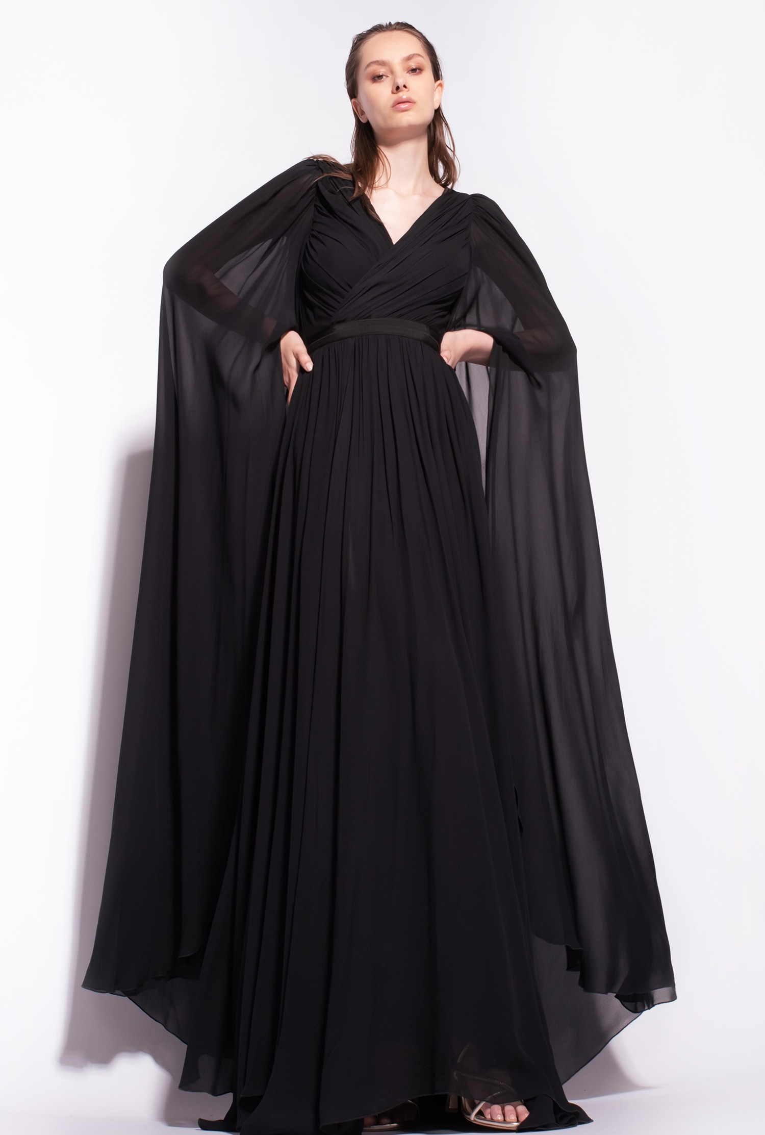 Extra long-sleeved dress