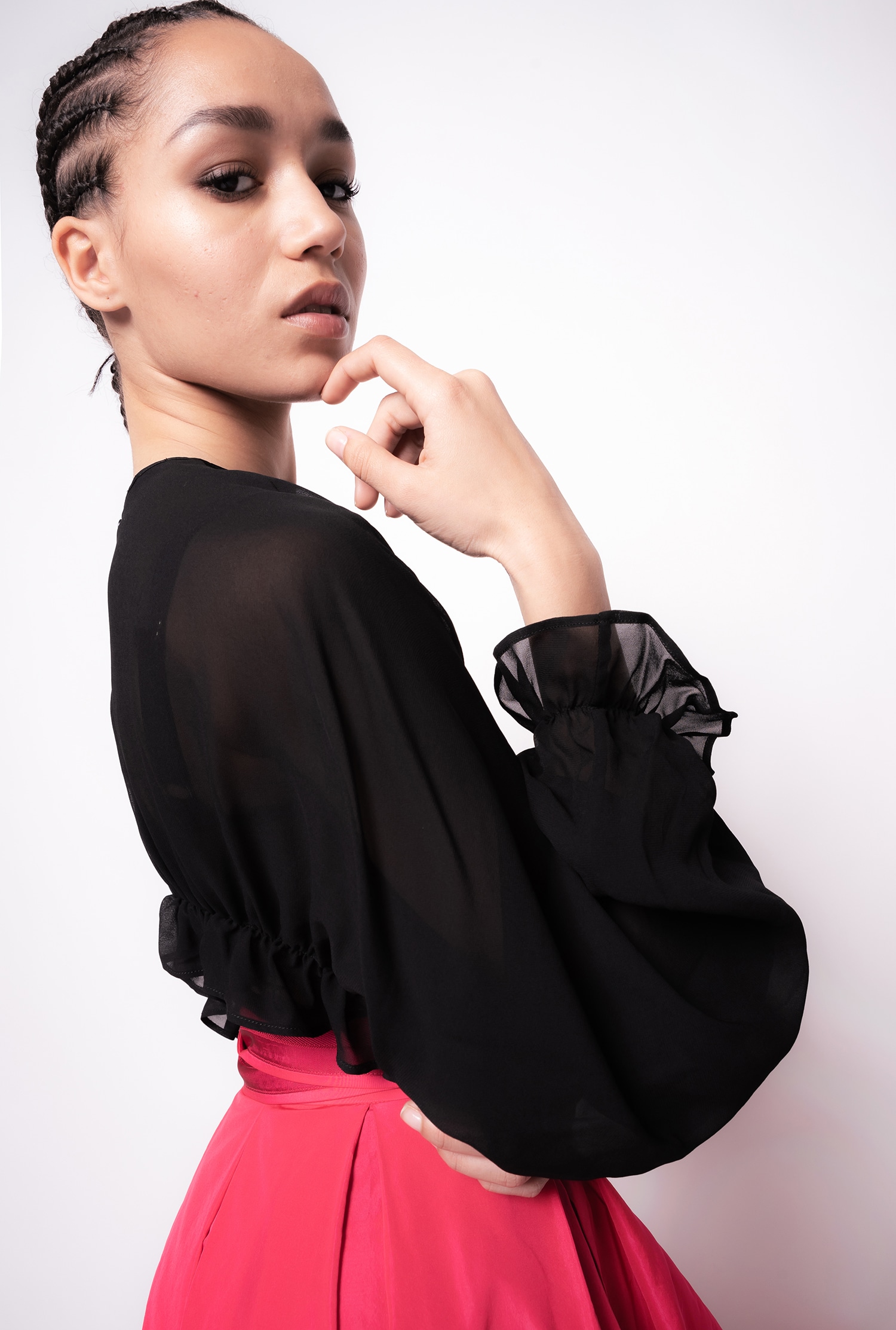 Shrug top with frills