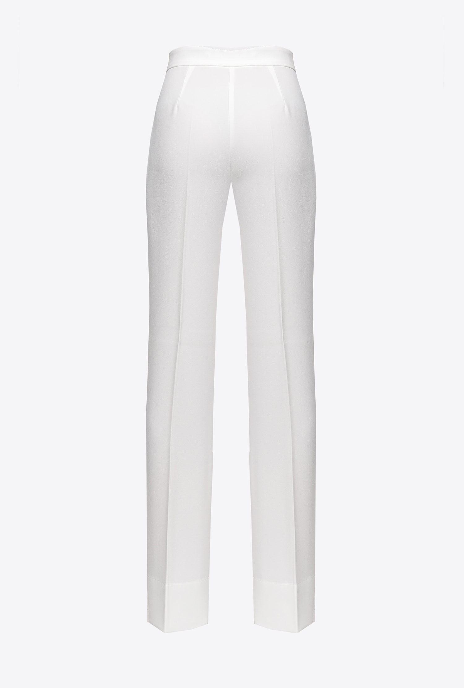 Flared poly crepe trousers