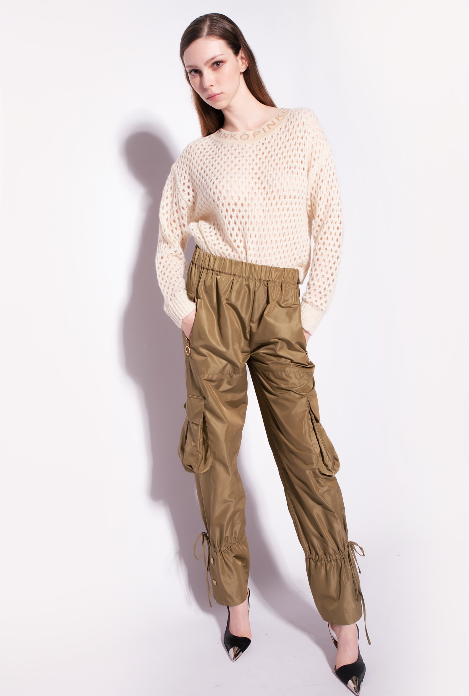 Mesh-stitch pullover