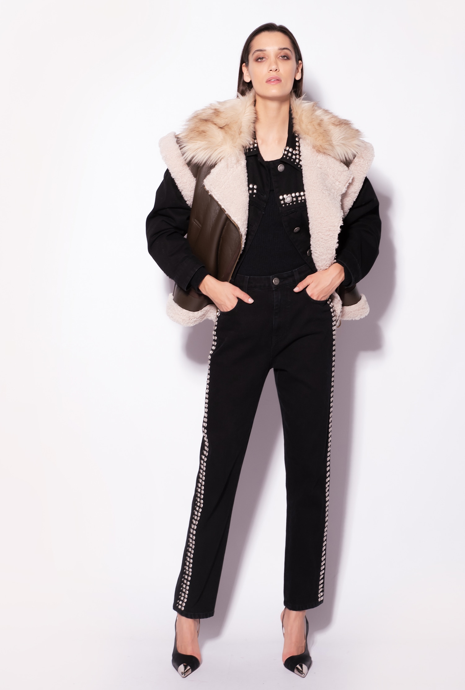 Bull cotton trousers with studs