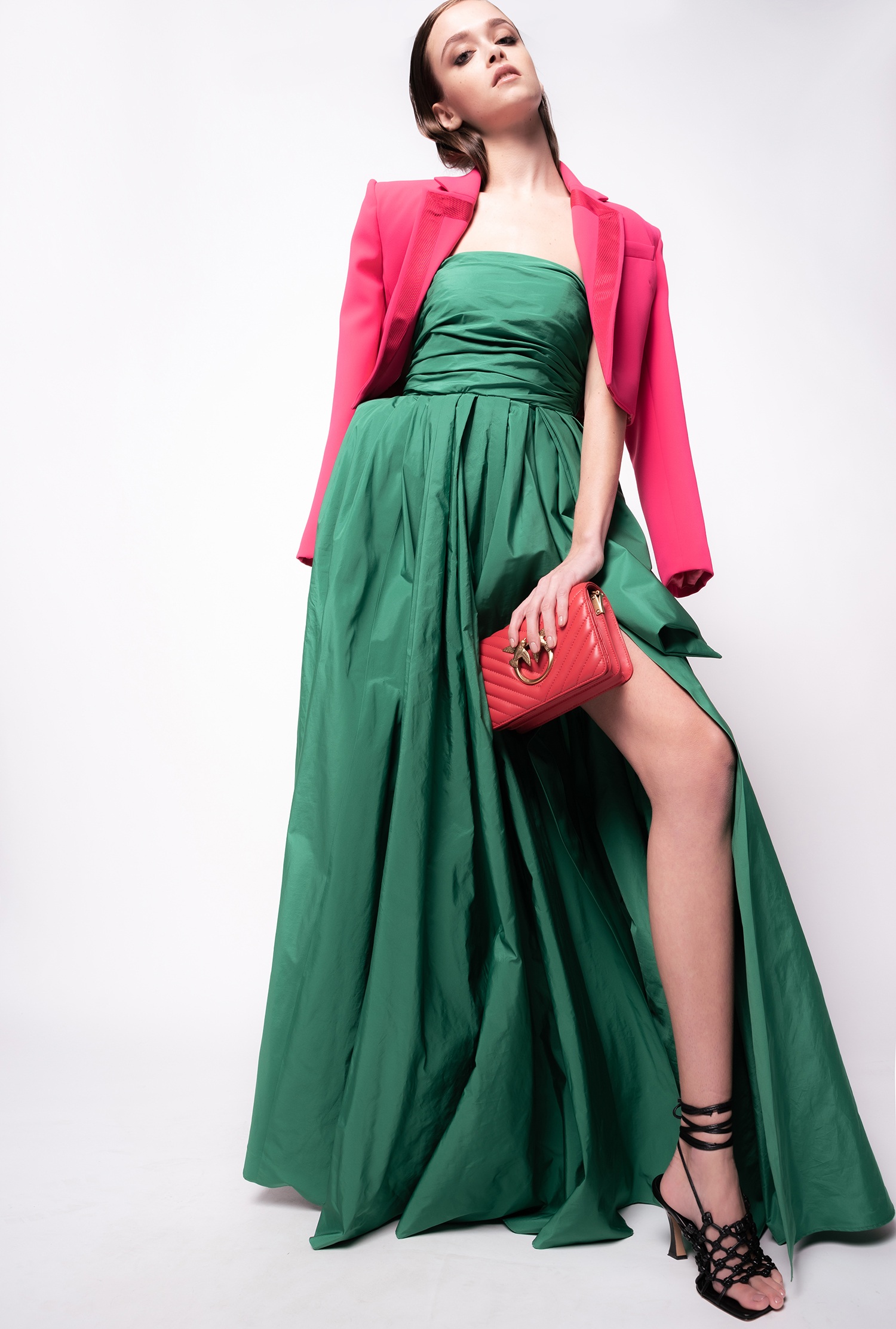 Long taffeta dress