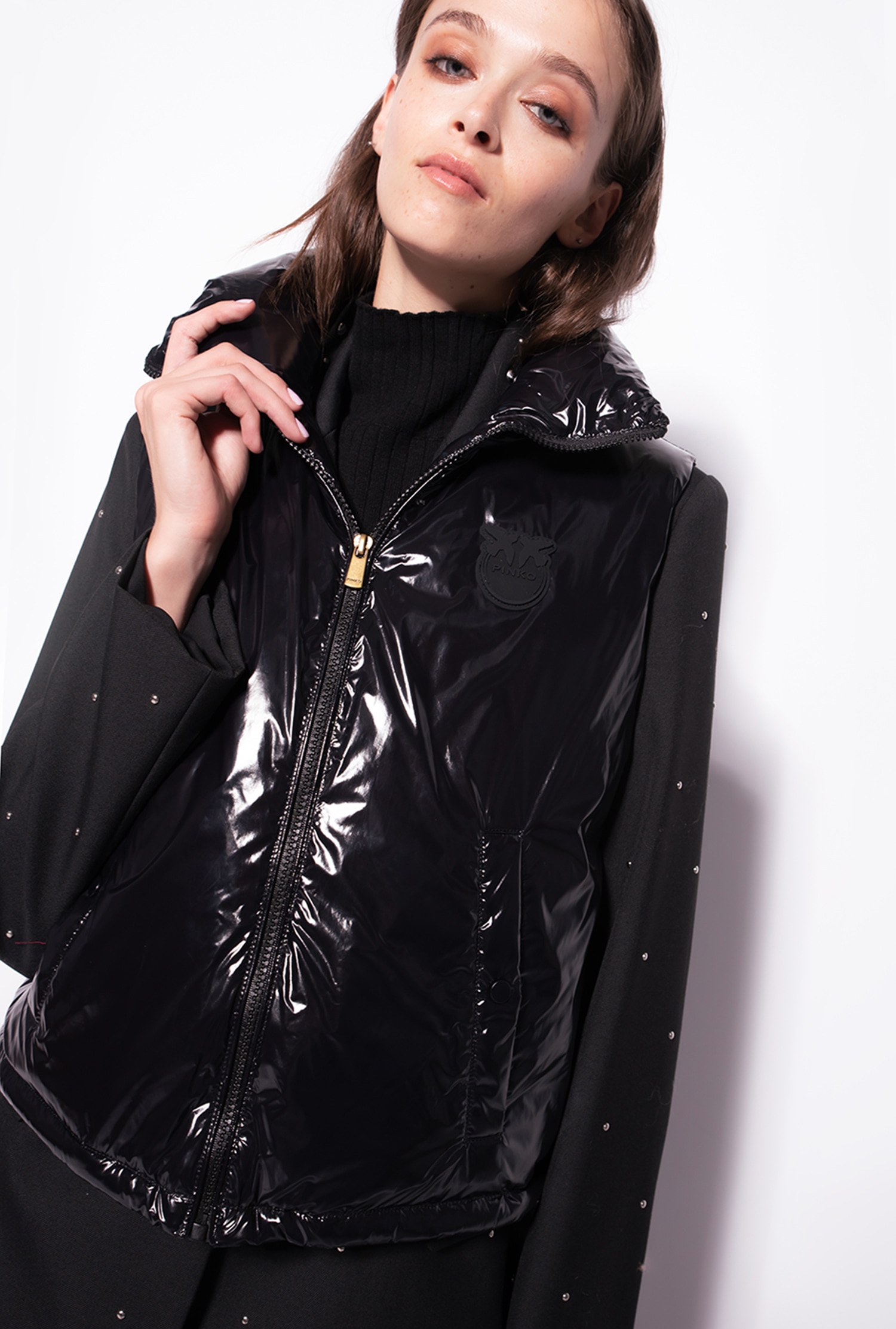 Padded crystal nylon vest