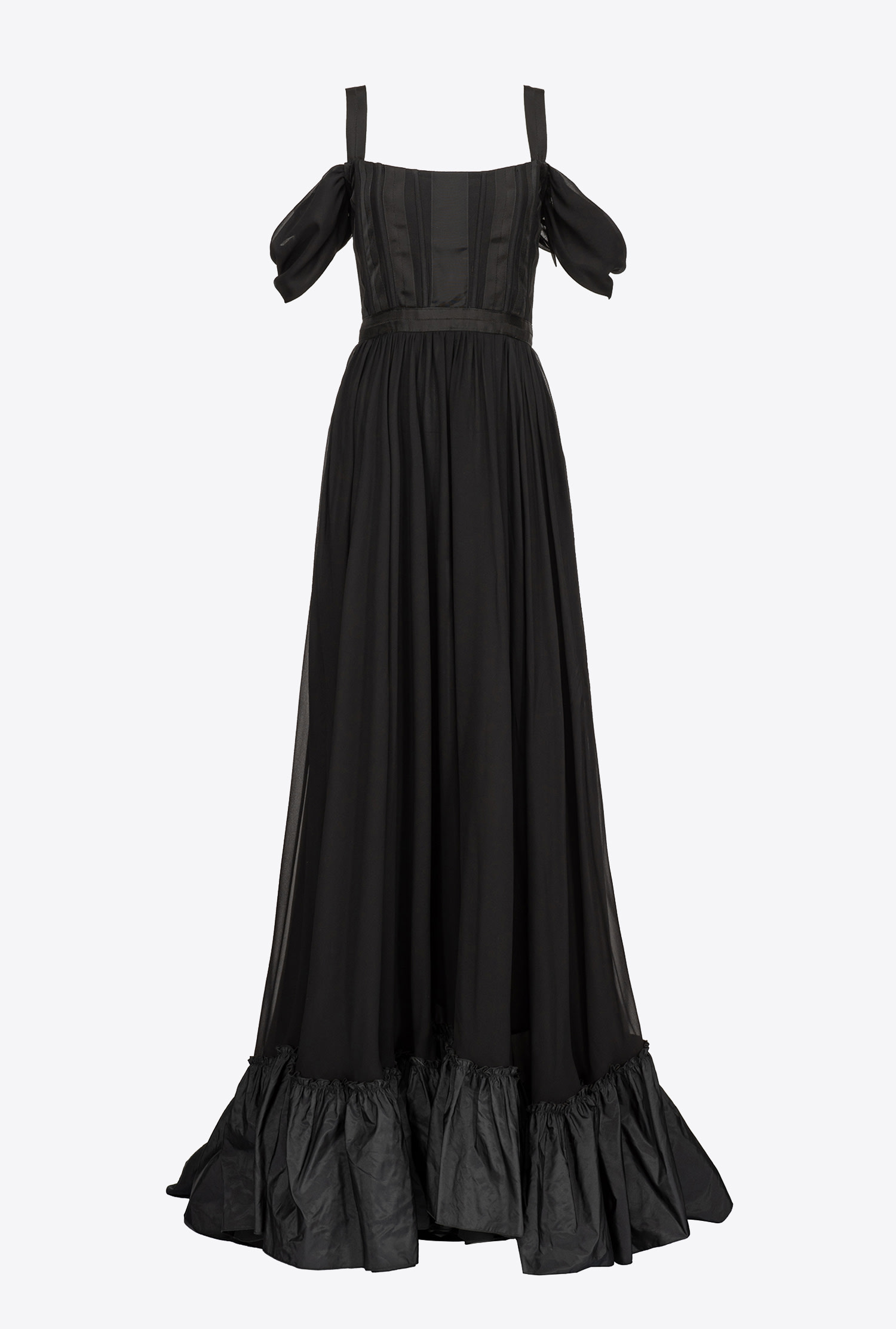 Long georgette bustier dress