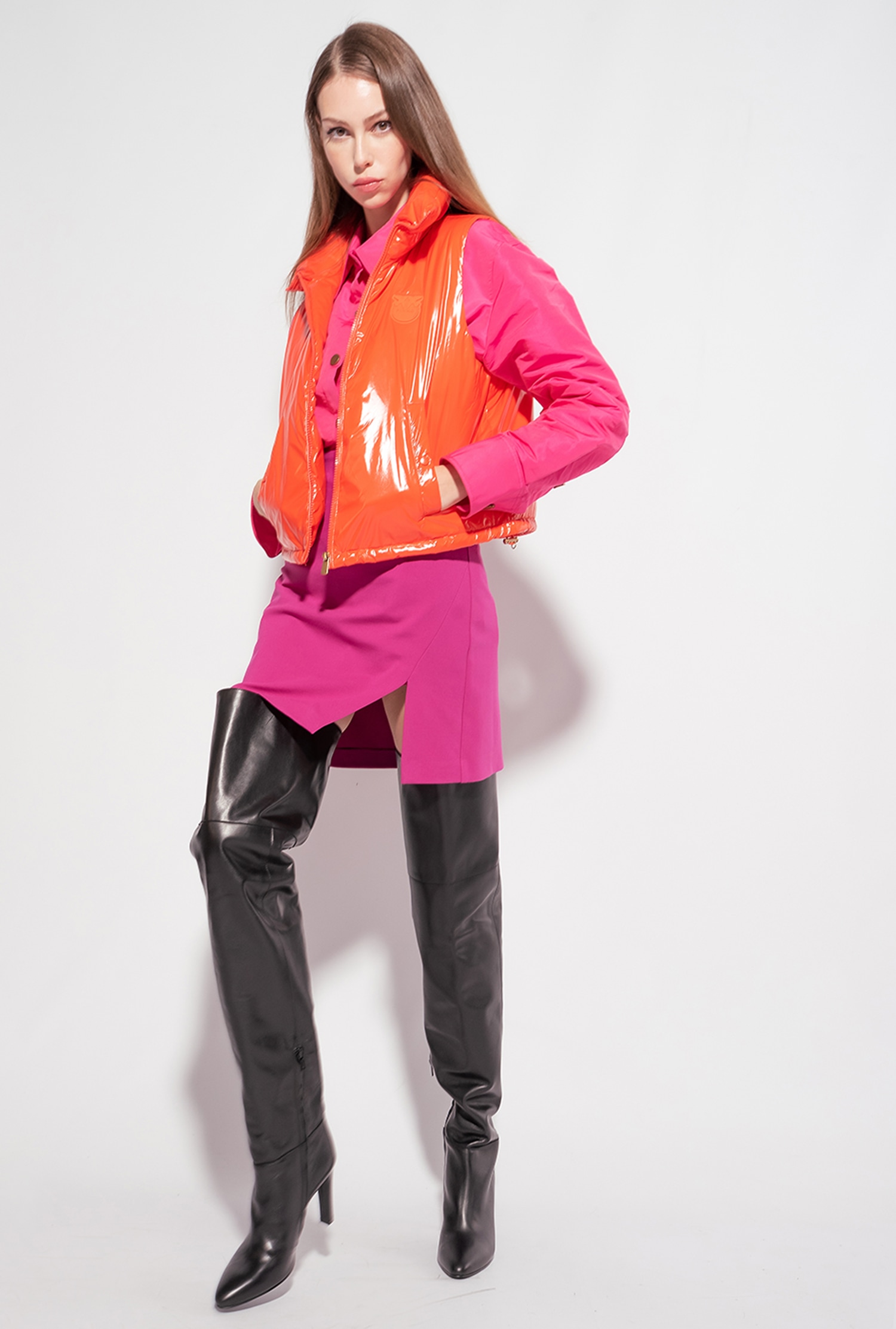 Padded crystal nylon vest