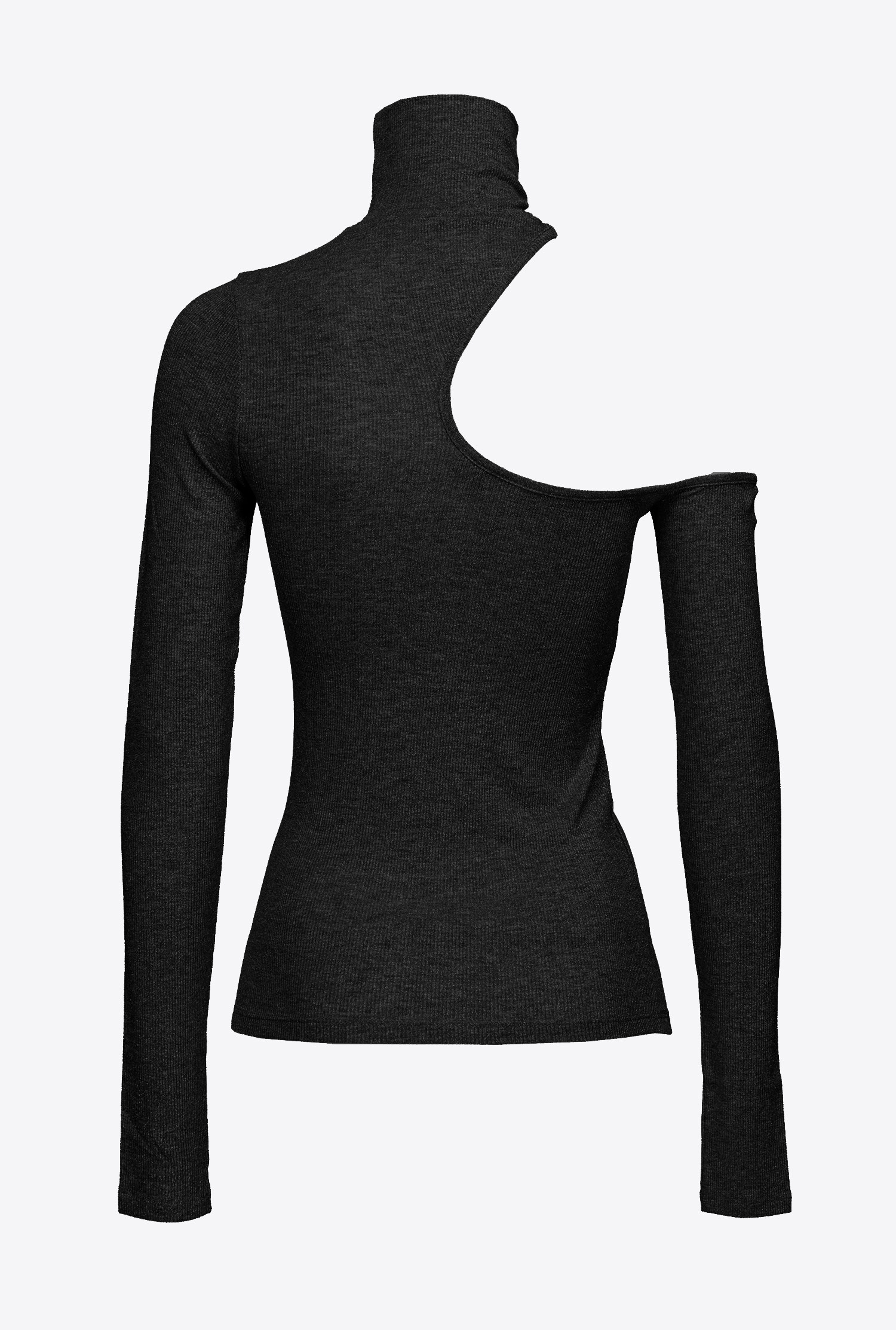 Ribbed lurex turtleneck sweater