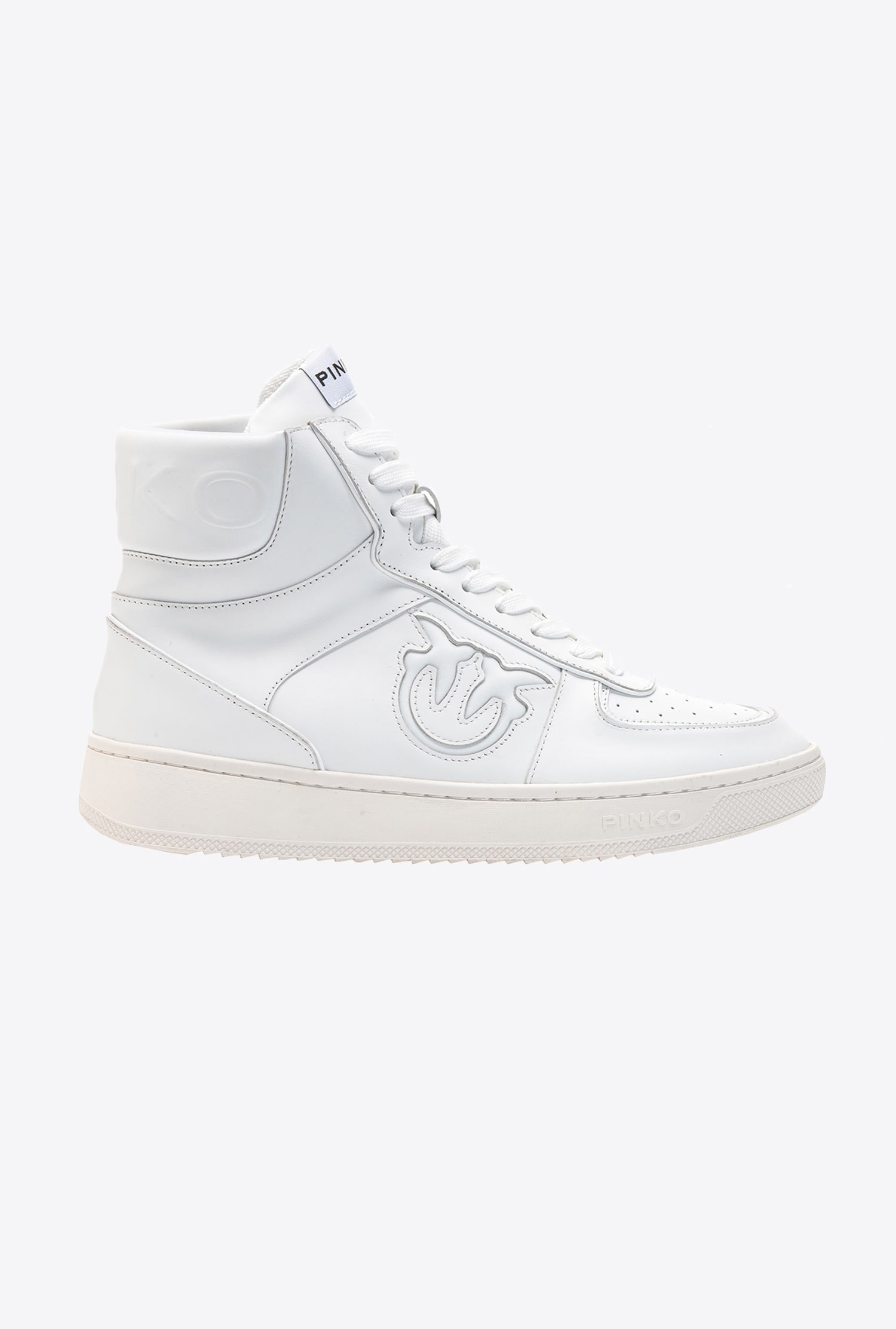 Leather high-top trainers