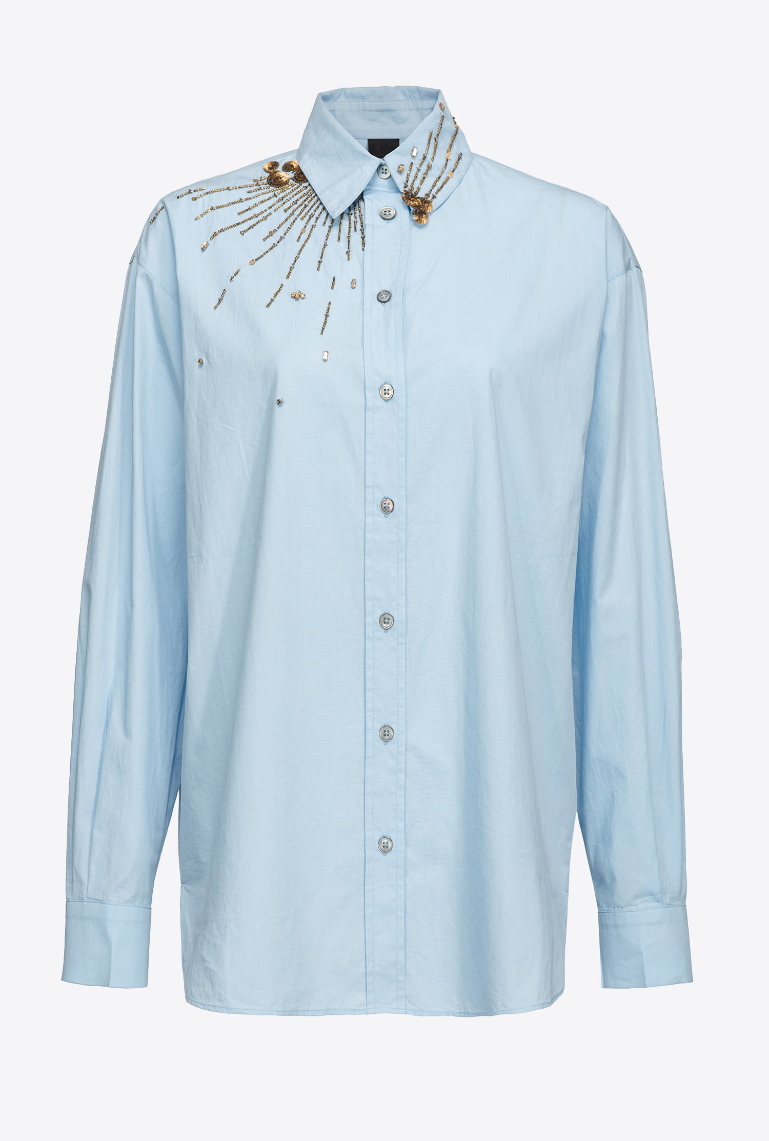 Poplin shirt with embroidery