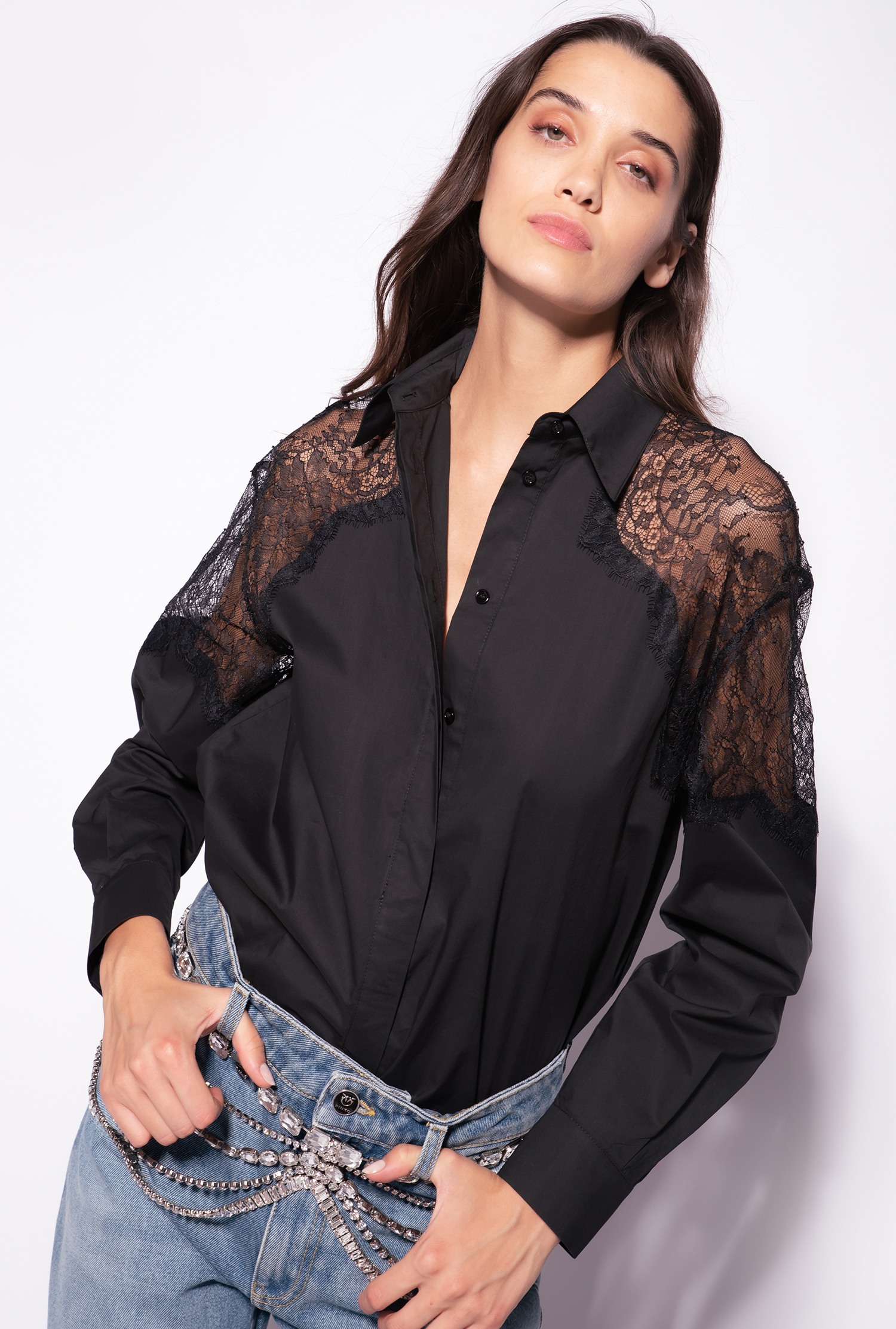 Shirt with lace