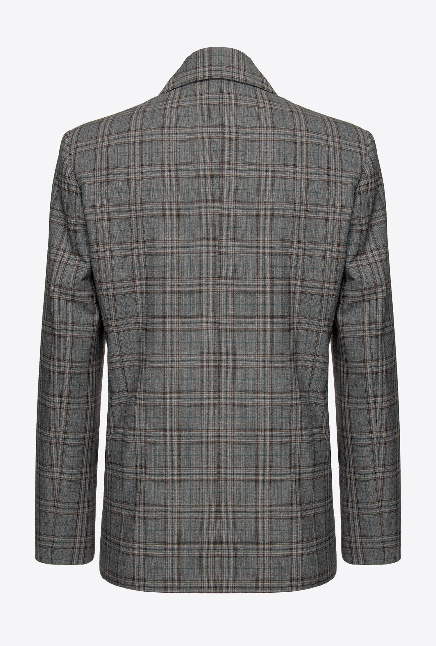 Double-breasted check blazer