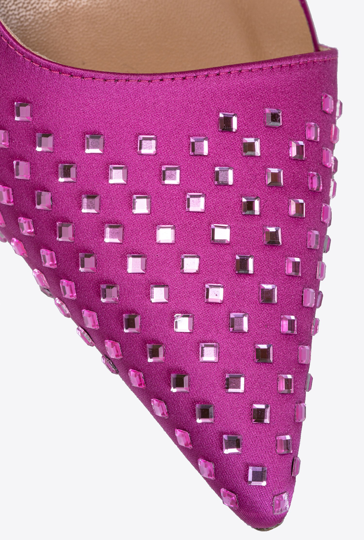 Heeled slingbacks with rhinestones