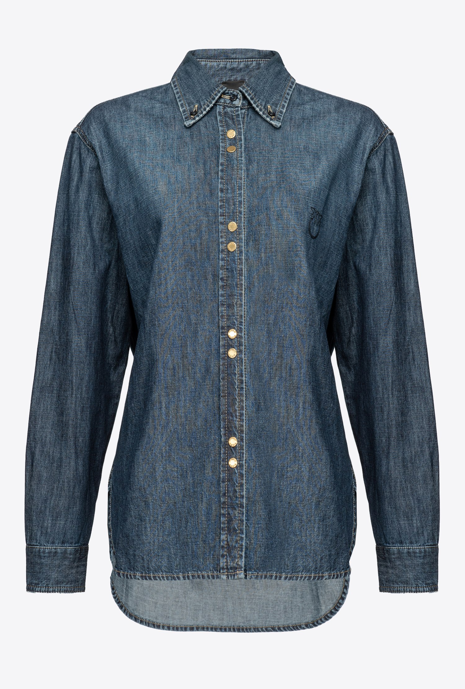 Denim shirt with embroidery