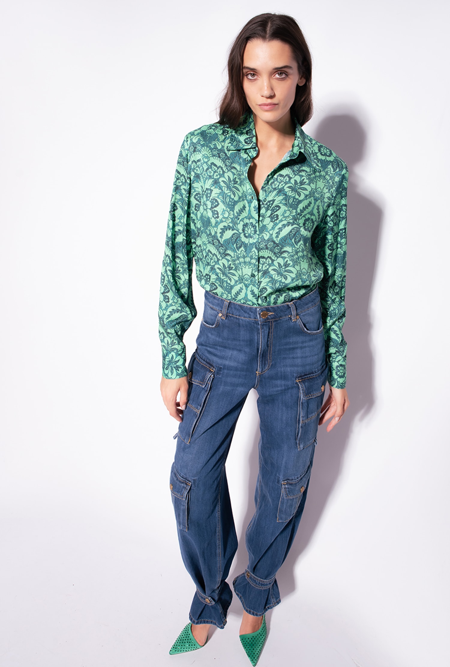 Floral jacquard shirt