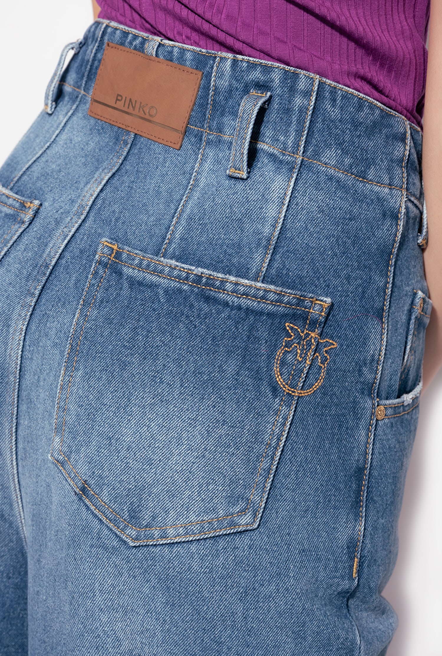 Cropped wide-leg jeans in authentic denim