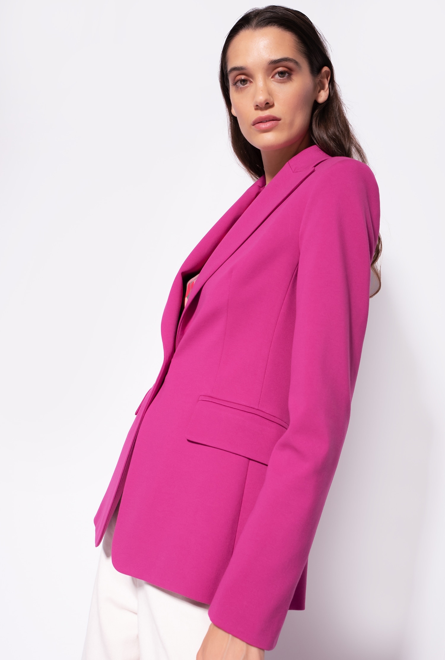 Single-breasted technical wool blazer