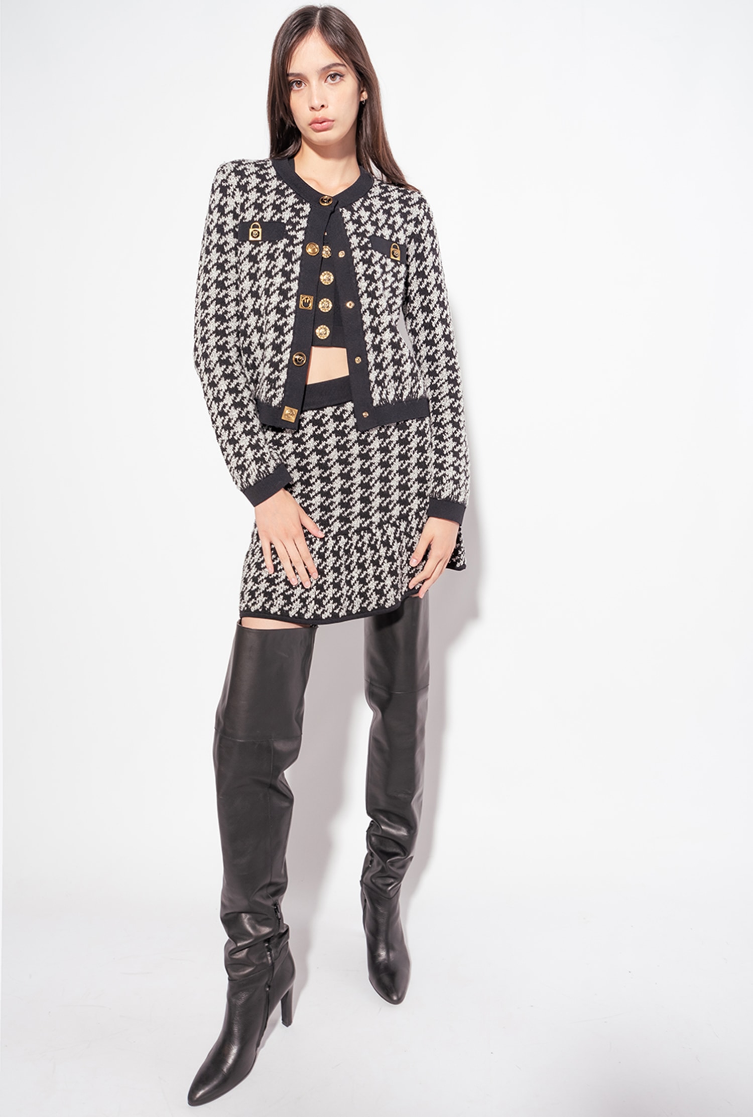 Boxy houndstooth jacket