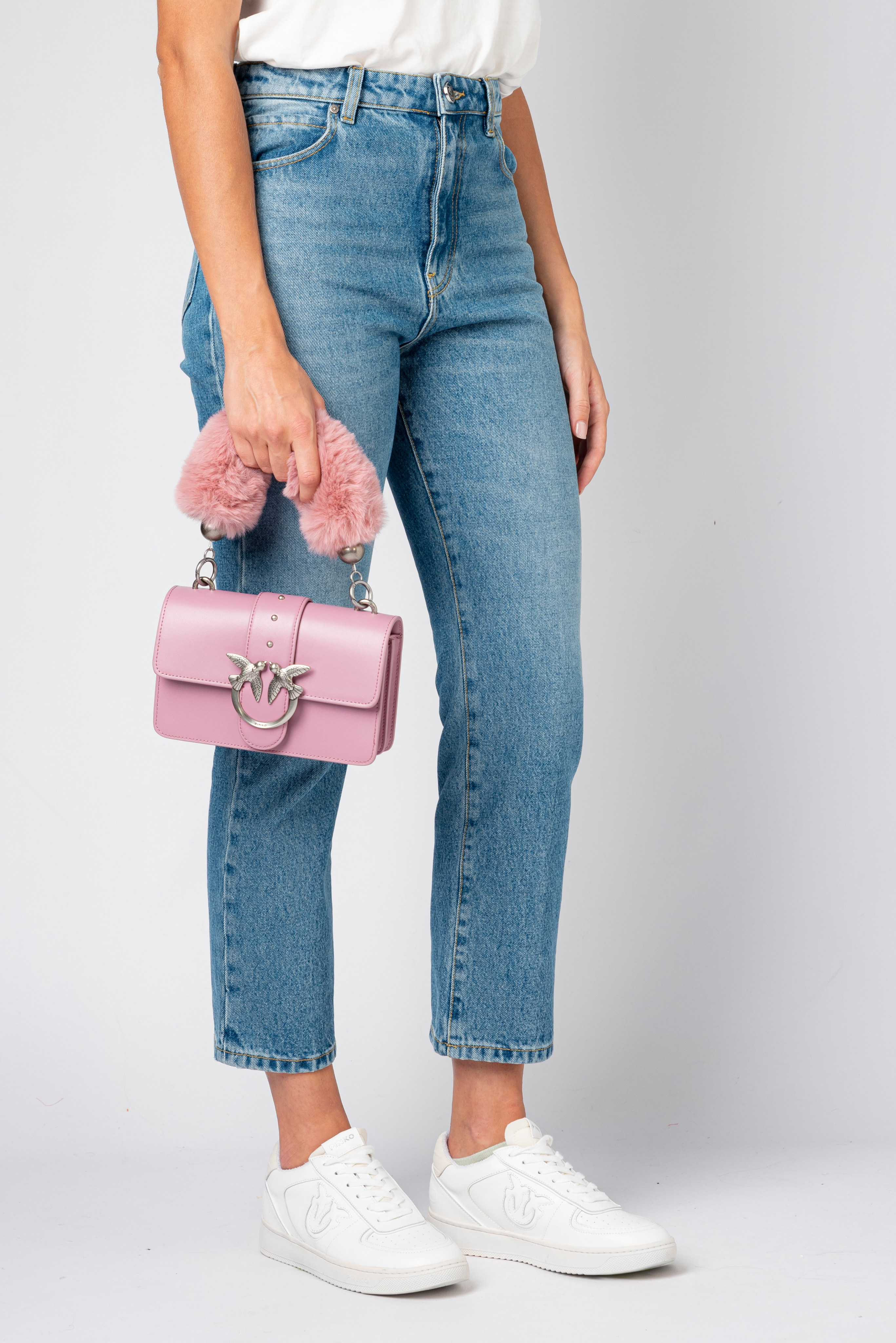 Mini Love Bag Icon with faux fur shoulder strap