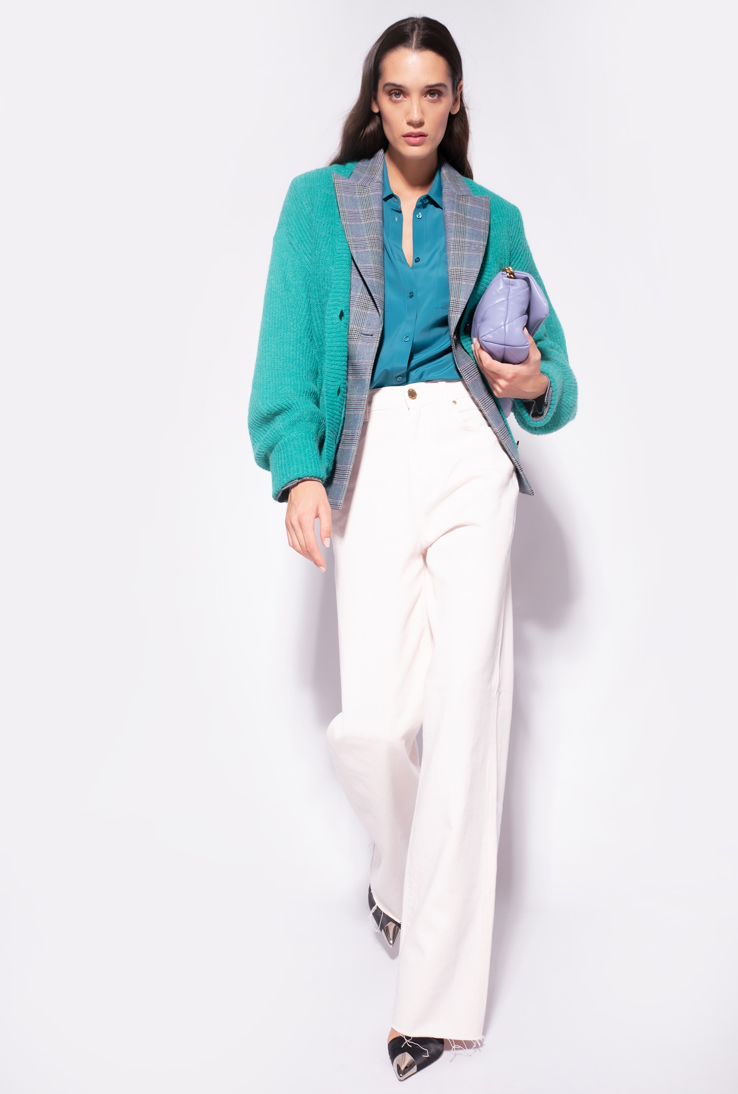 Cropped rib-knit cardigan