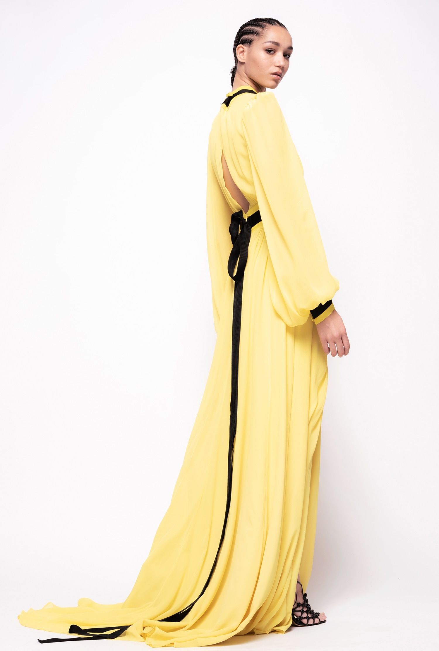 Long, elegant georgette dress